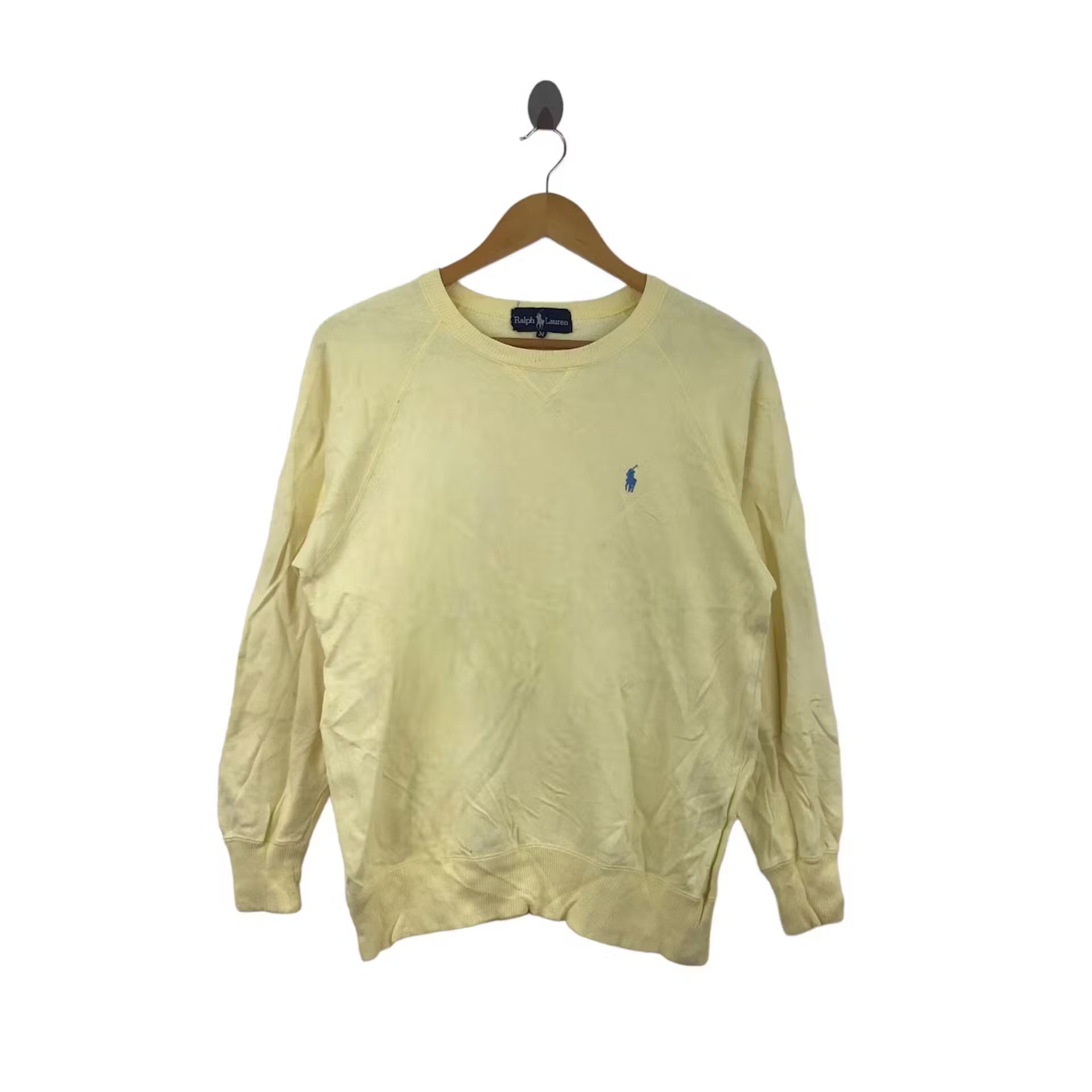 Vtg POLO RALPH LAUREN Small Pony Yellow Sweatshirt Sweater