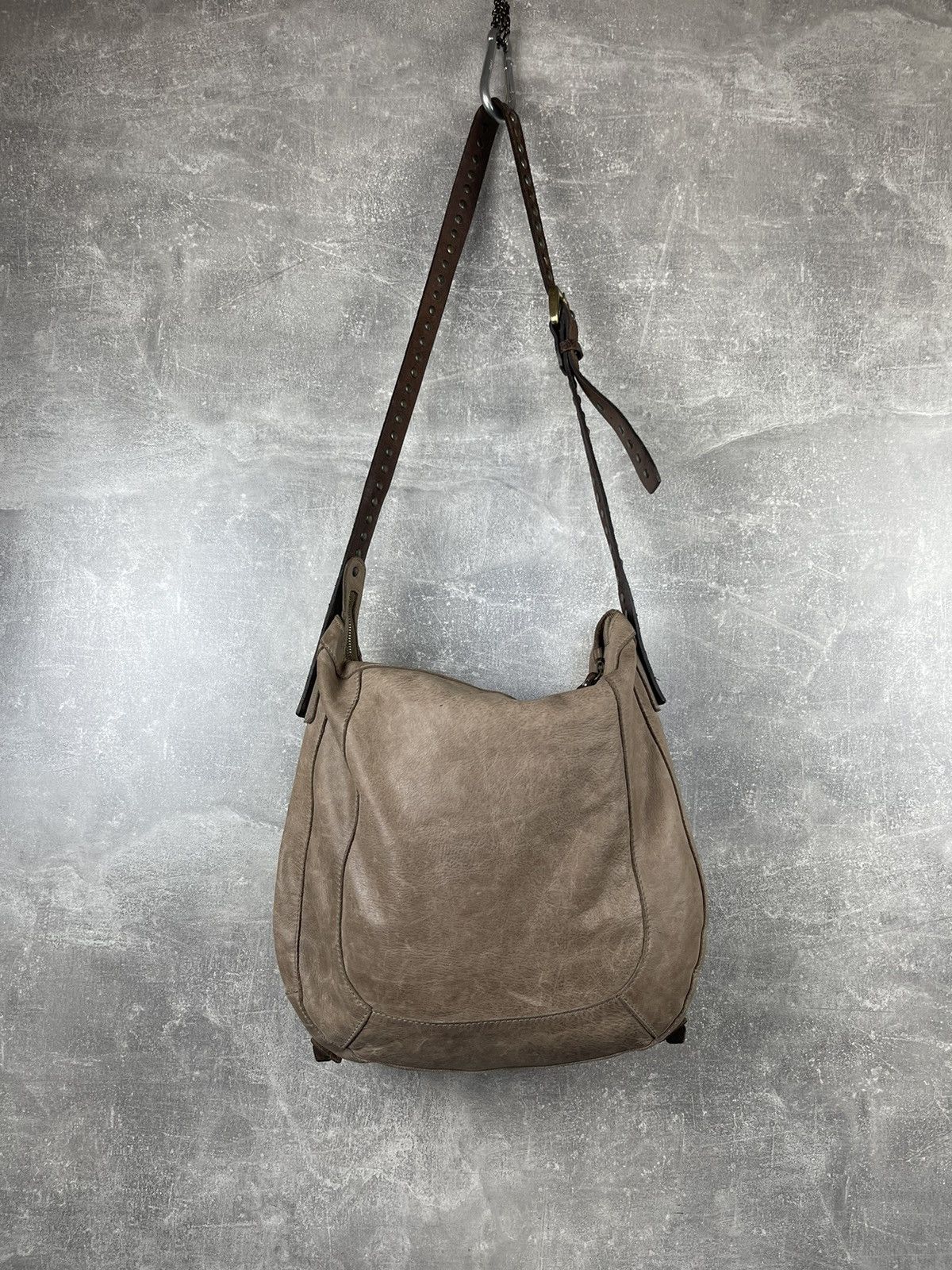 Vintage Montini Italian Beige Leather Avant Garde Shoulder Tote Bag Size ONE SIZE - 4 Thumbnail