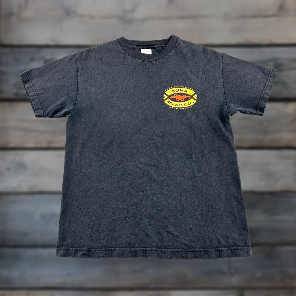 CO VINTAGE Kona Brewing Co Shirt Mens M Black Short Sleeve Graphic Hawaii Faded 90s Size US M / EU 48-50 / 2 - 1 Thumbnail