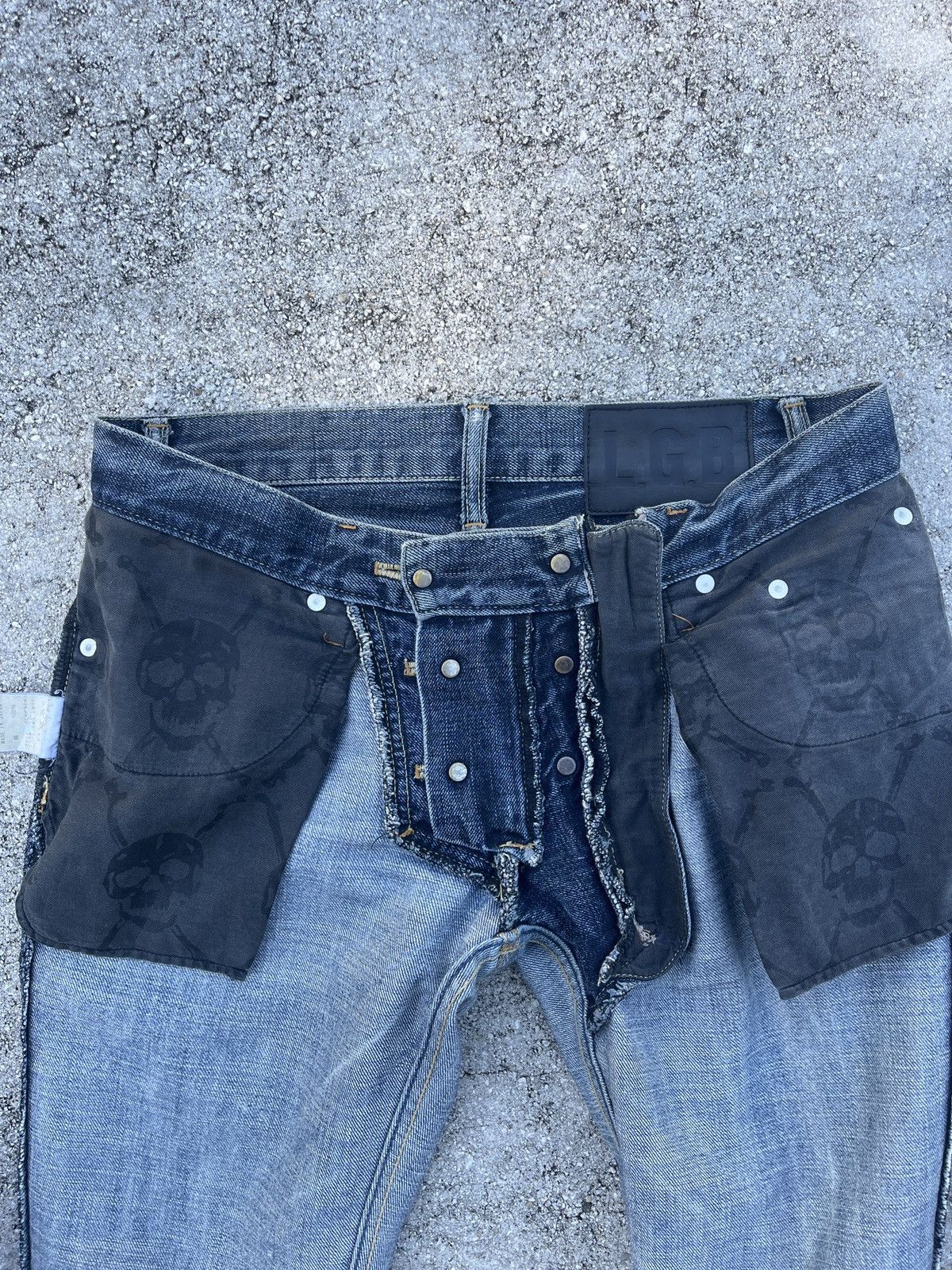 Le Grande Bleu (L.G.B.) LGB Crazy Skull Patch Bootcuts Size US 29 - 4 Thumbnail