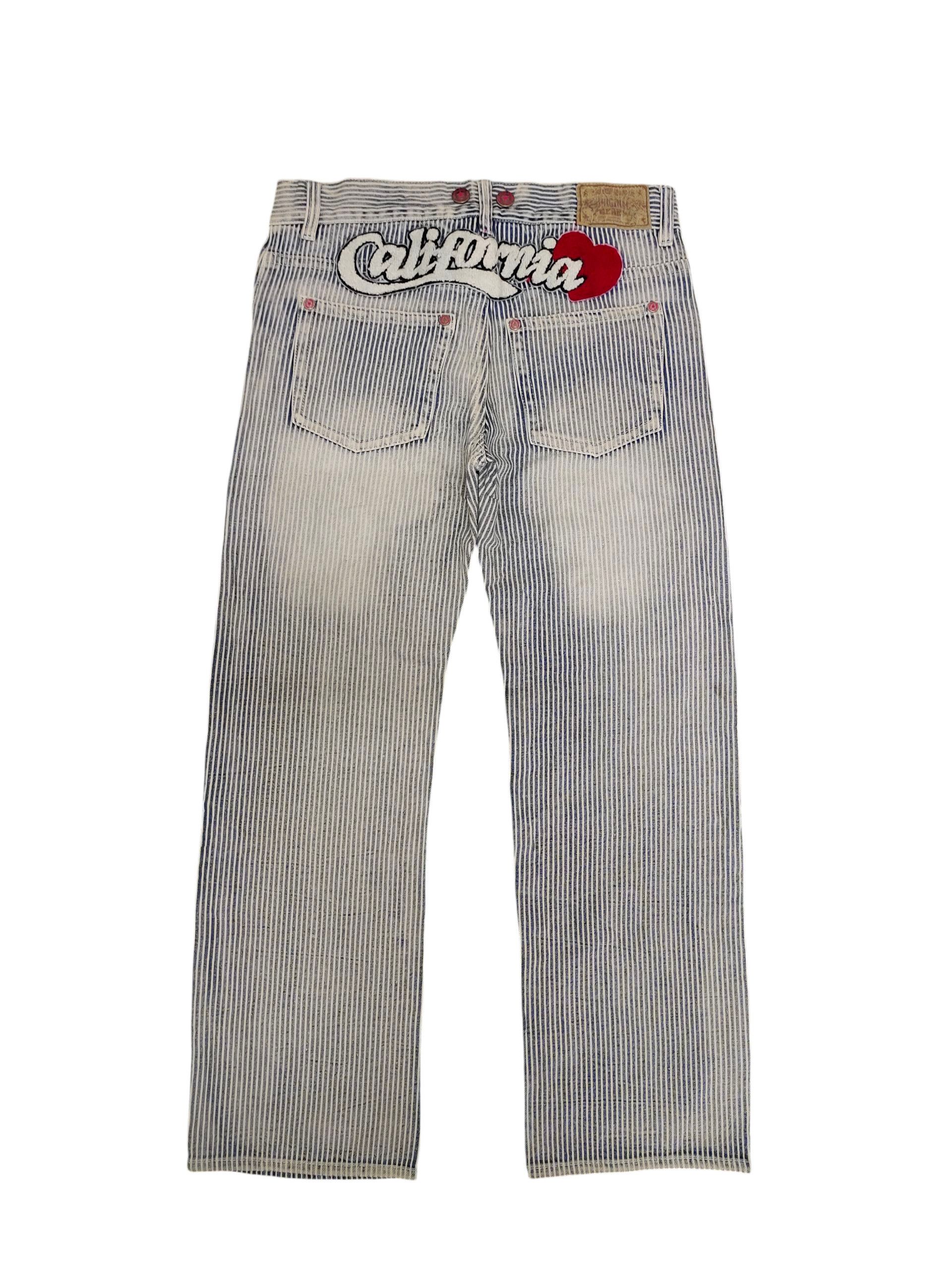 Hysteric Glamour Vintage California Jeans Patchwork Distress Hickory Denim Size US 33 - 8 Thumbnail