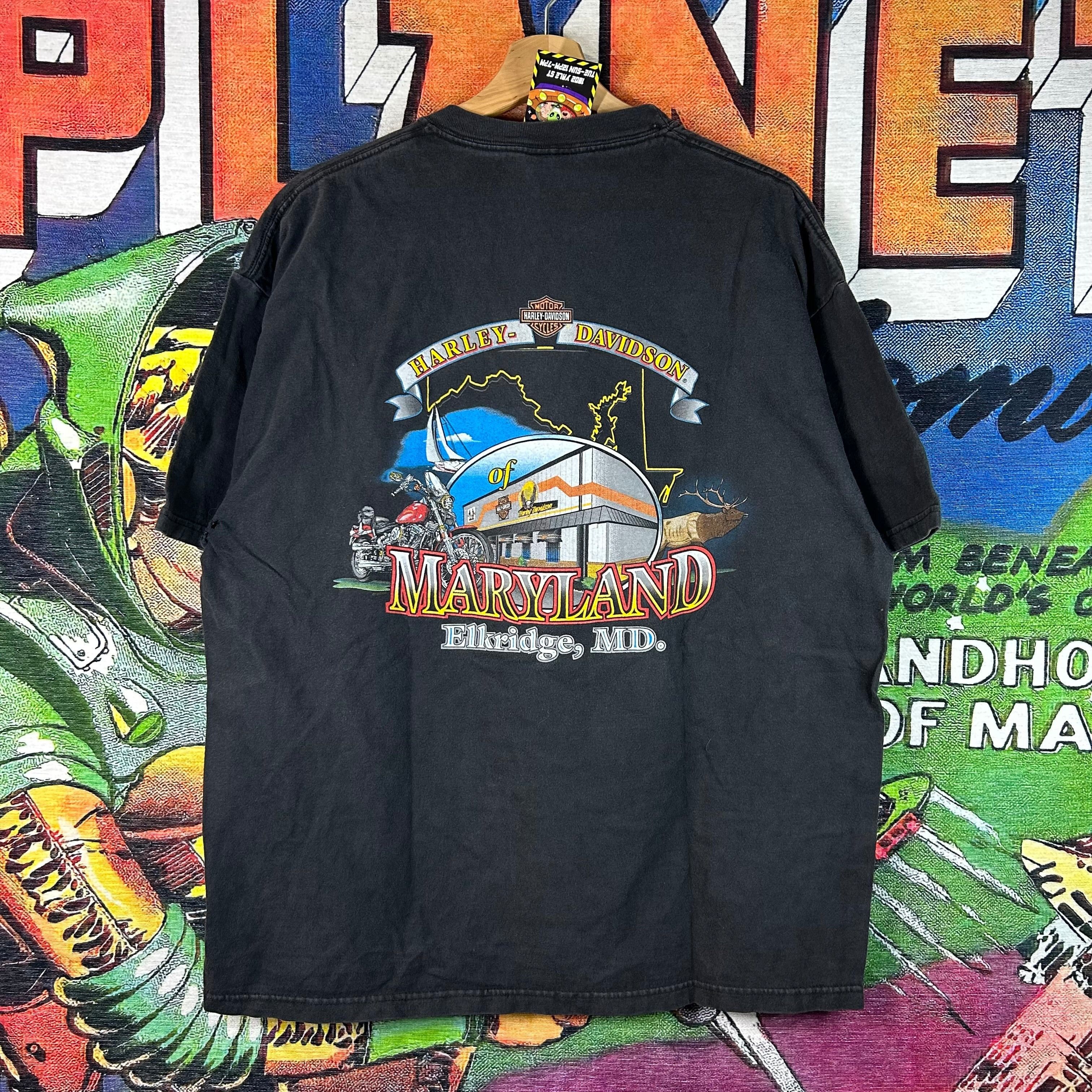 Harley Davidson Y2K Harley Davidson American Flag Eagle Tee Size XL Size US XL / EU 56 / 4 - 2 Thumbnail