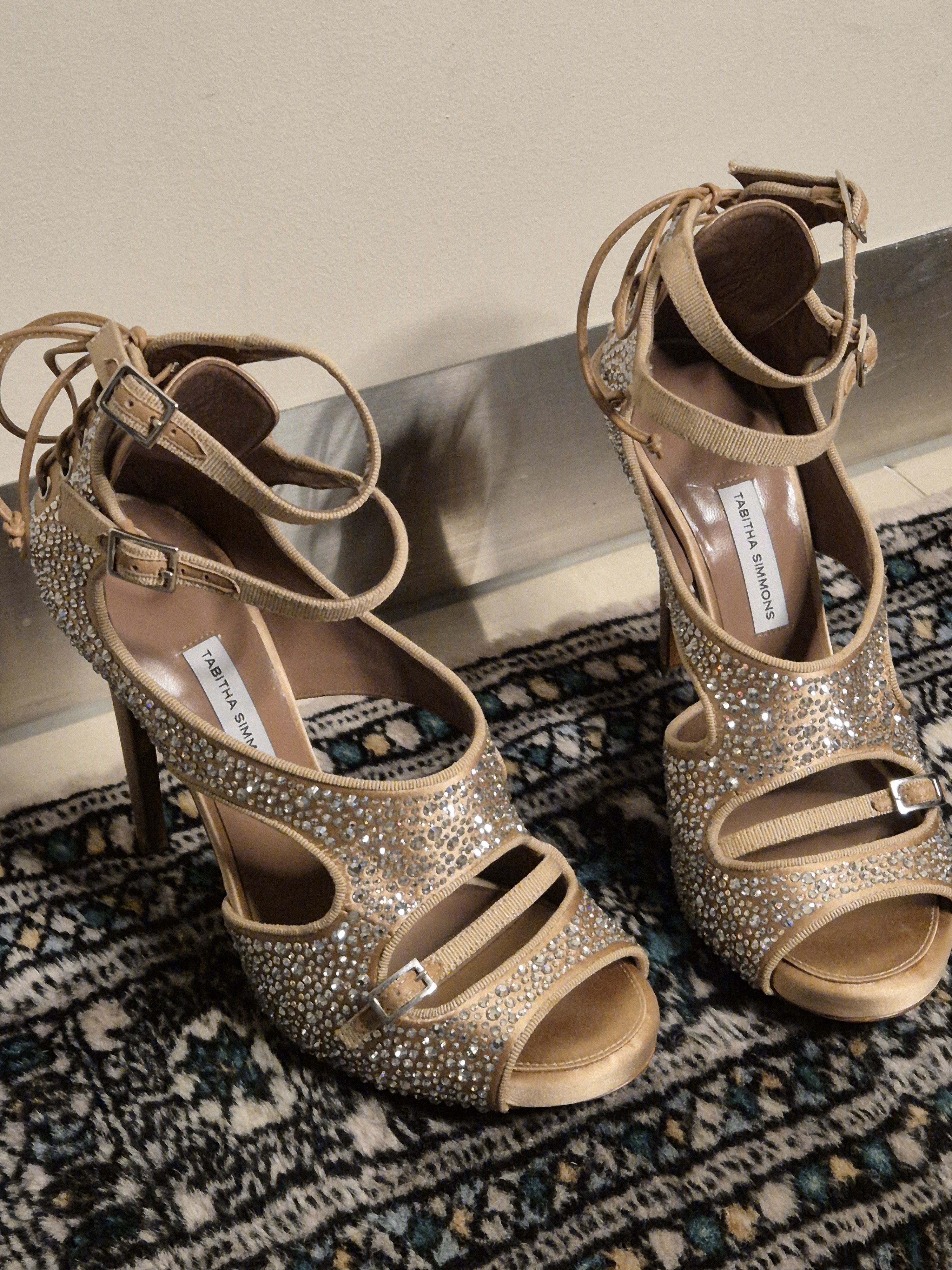 Tabitha Simmons Bailey crystal embellished heels Size US 6.5 / IT 36.5 - 1 Thumbnail