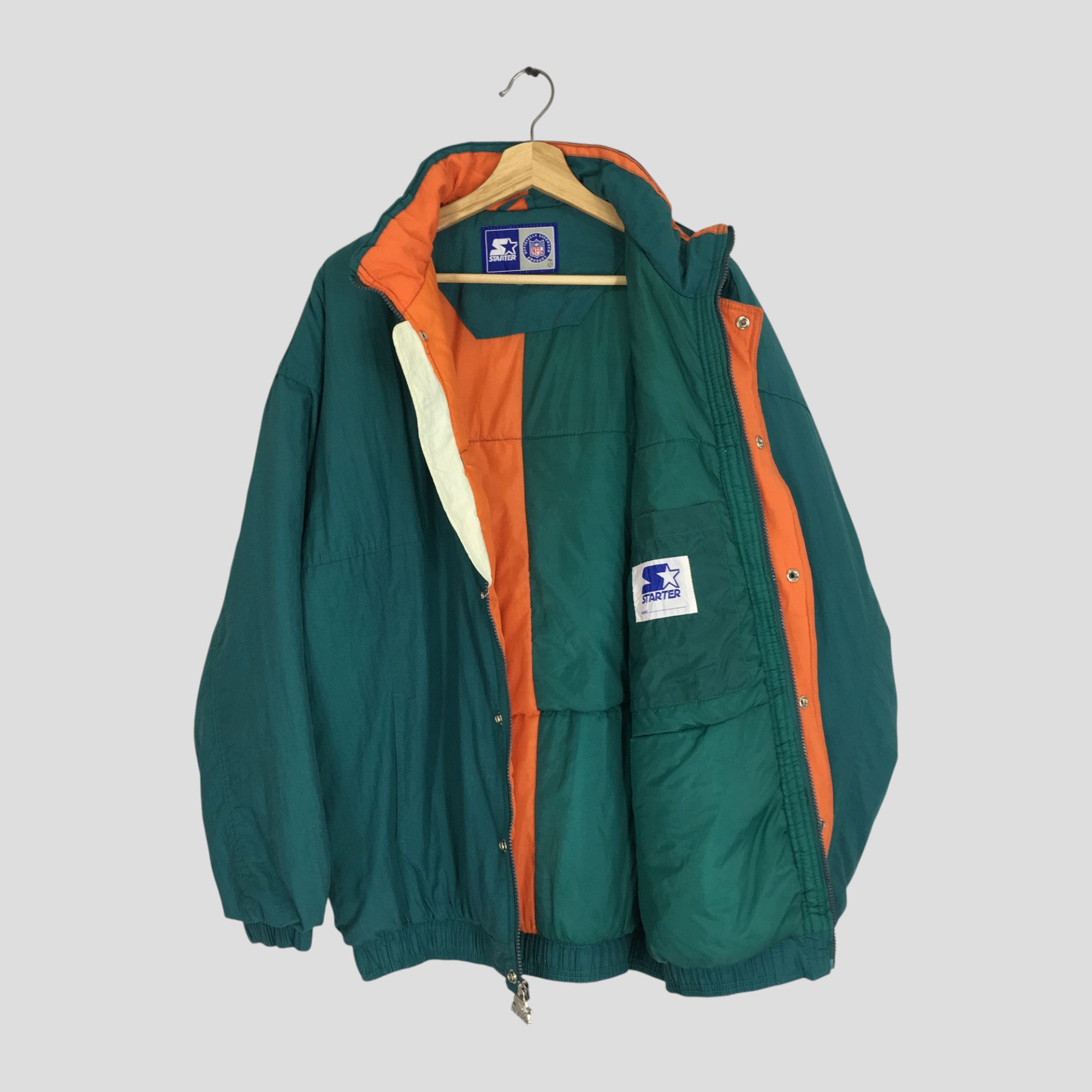 NFL Vintage Starter Miami Dolphins Green Sport Team Jacket Size US L / EU 52-54 / 3 - 3 Thumbnail