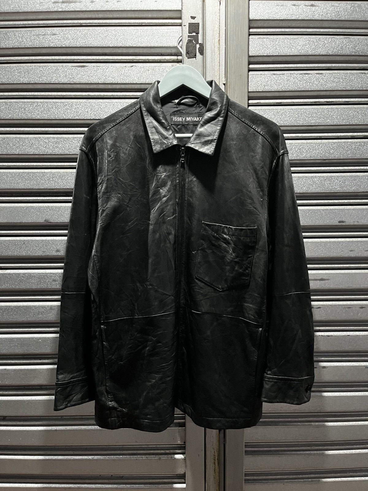 Issey Miyake Vintage Issey Miyake 1-Pocket Chore Style Leather Jacket Size US M / EU 48-50 / 2 - 1 Thumbnail