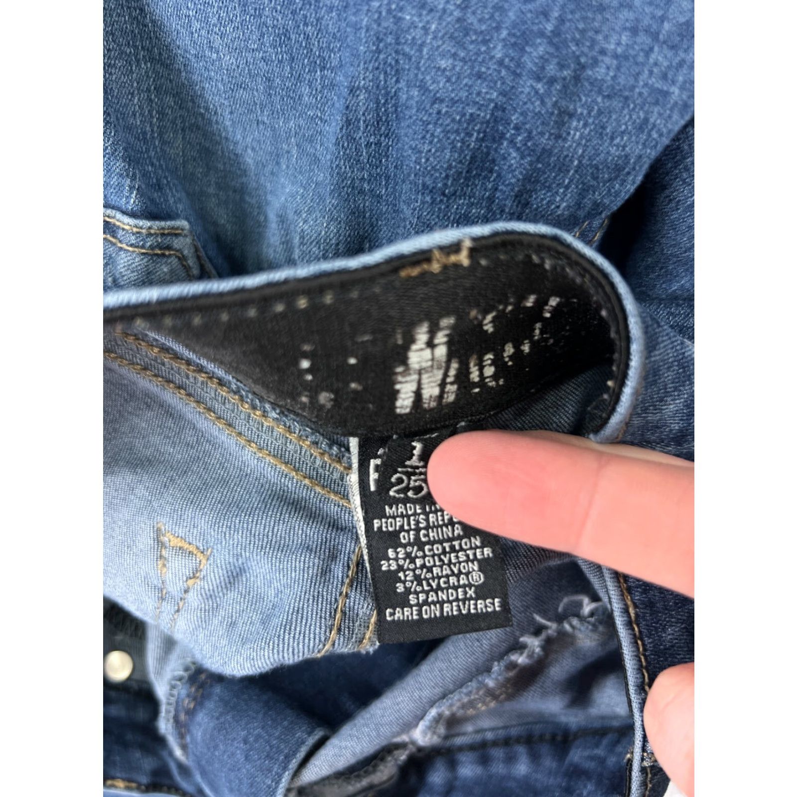 Vintage Rewash Vintage Womens Jeans Skinny Tapered High Rise Blue Denim 28 Inseam Cotton Blend 90s Fashion Ladies Size 25" / US 0 / IT 36 - 5 Thumbnail