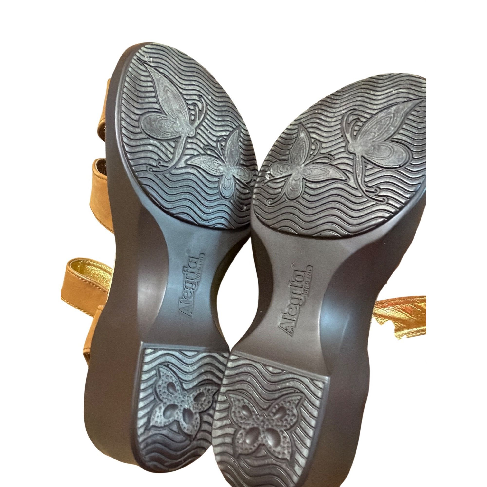 Other Alegria Brown Leather Strappy Sandals Comfort Wedges Shoes H Size US 7 / IT 37 - 8 Thumbnail
