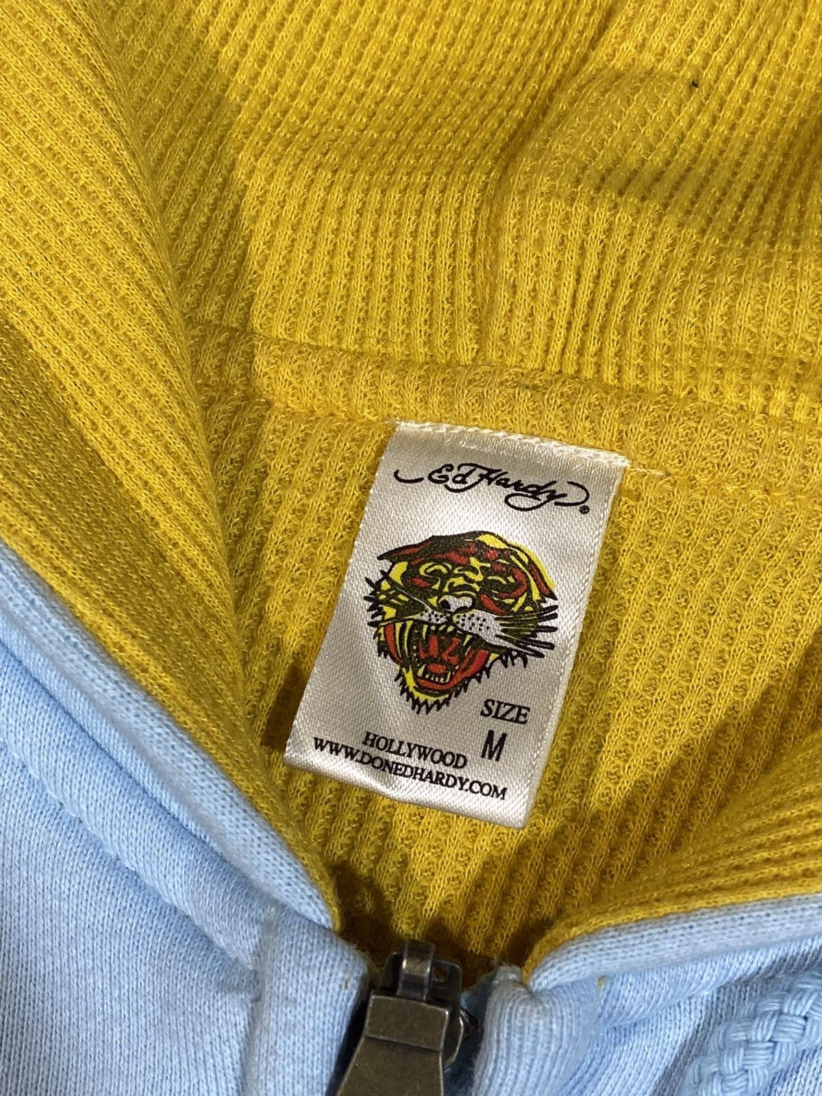 Ed Hardy × Japanese Brand Ed Hardy y2k hype streetwear style light blue zip hoodie Size US M / EU 48-50 / 2 - 16 Thumbnail