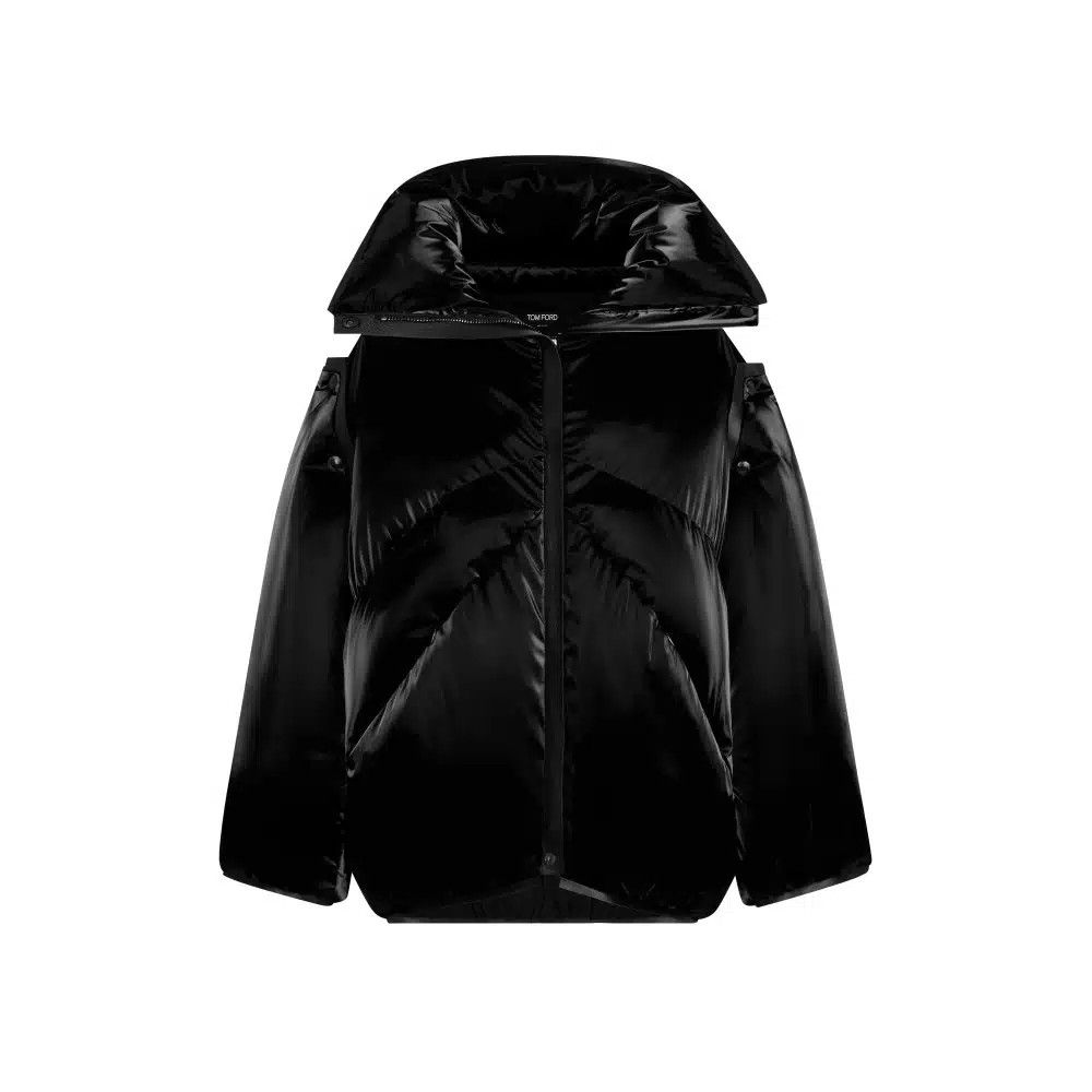 o1sndg0825 CS1221 Nylon Jacket in Black