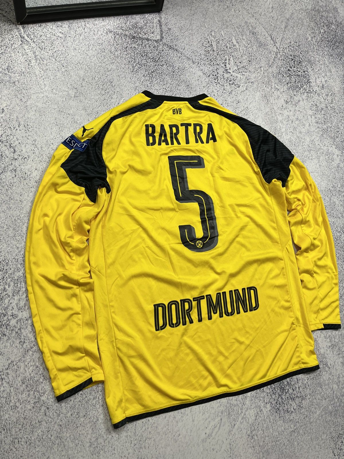 Puma Borussia Dortmund 2016 #5 Bartra Soccer Long Sleeve Jersey Size US L / EU 52-54 / 3 - 12 Thumbnail