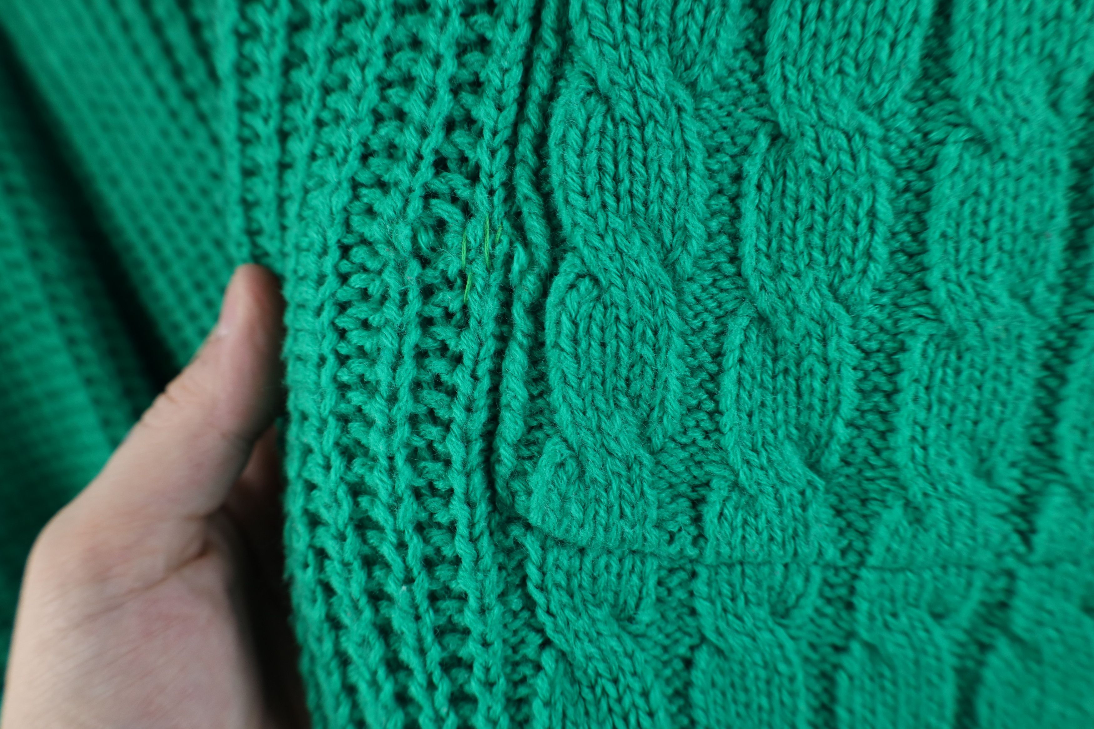 Vintage Vintage 90s Streetwear Ribbed Cable Knit Sweater Green Size XL / US 12-14 / IT 48-50 - 5 Thumbnail
