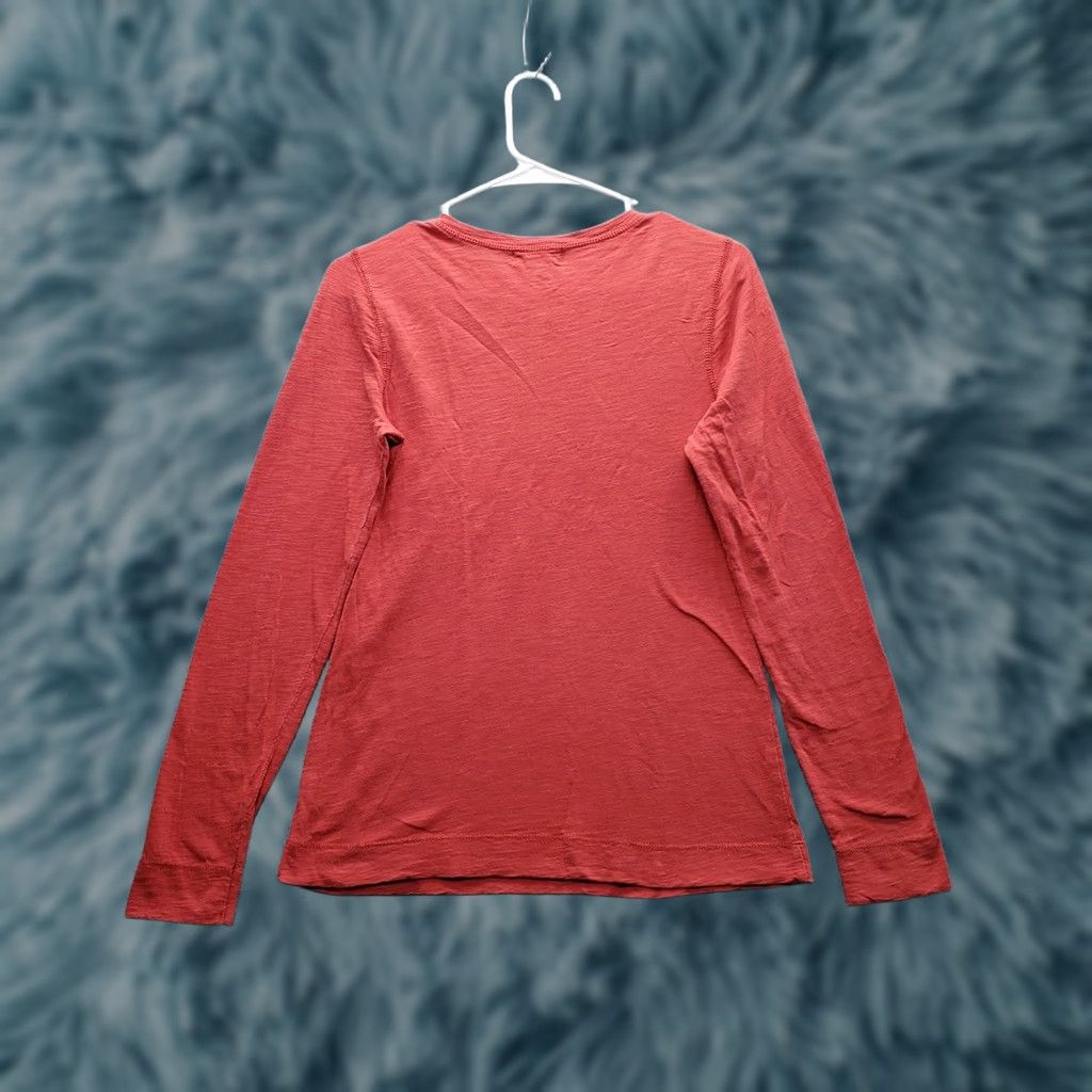 Ralph Lauren Lauren Ralph Lauren Henley Top Women S Orange Graphic Long Sleeve Pullover Shirt Size S / US 4 / IT 40 - 1 Thumbnail