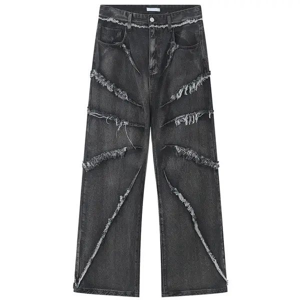 Japanese Brand Pepper x Erika Raw edge wide-leg jeans with retro design Size US 32 / EU 48 - 3 Thumbnail
