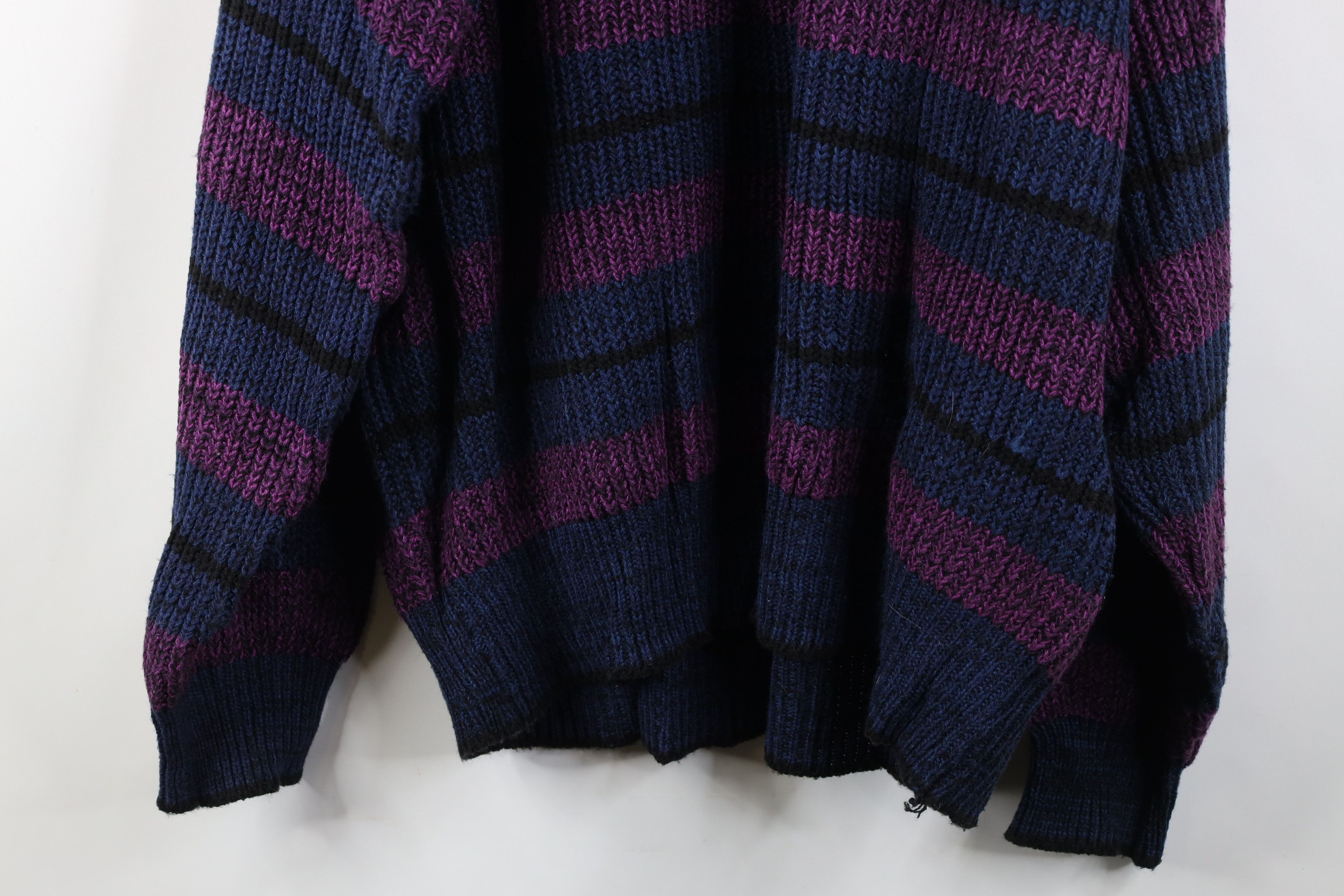 Vintage Vintage 90s Streetwear Block Ribbed Knit Crewneck Sweater Size US XXL / EU 58 / 5 - 10 Thumbnail