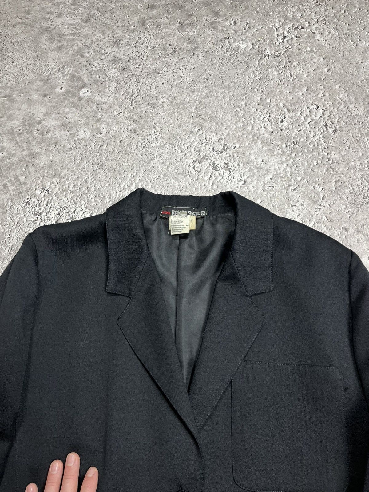 Fendi Fendi 365 Roma Vintage Black Wool Blazer Jacket Italy 46 Size 46R - 10 Thumbnail