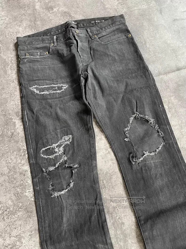 Saint Laurent Paris Saint Laurent Paris Black and Grey Faded Patch Destroyed D Size US 33 - 3 Thumbnail
