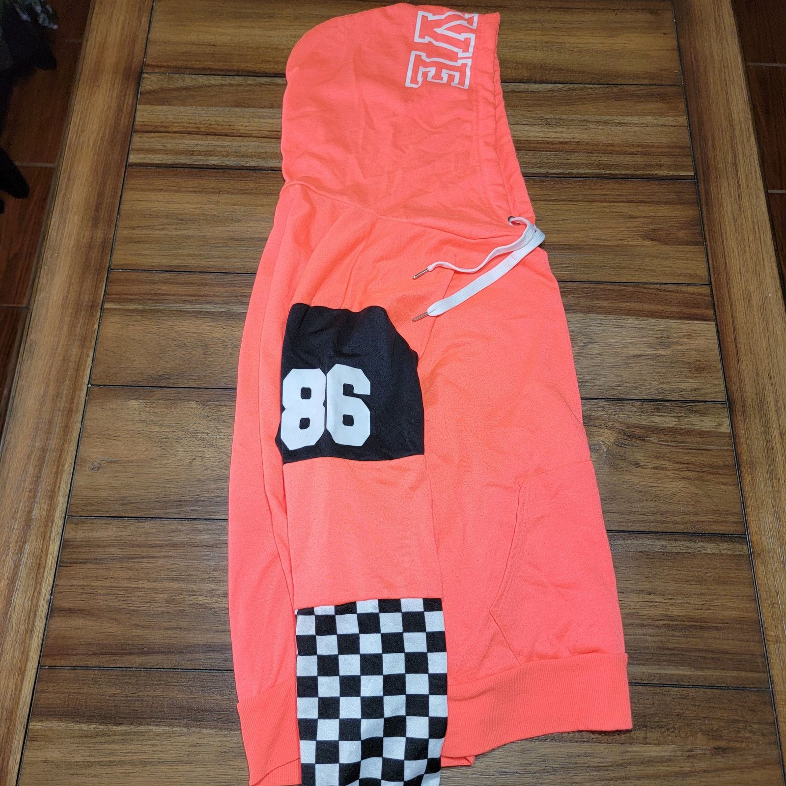Other Justify LS Neon Orange Pullover Hoodie "86 Love" - Size 1X Size XL / US 12-14 / IT 48-50 - 5 Thumbnail