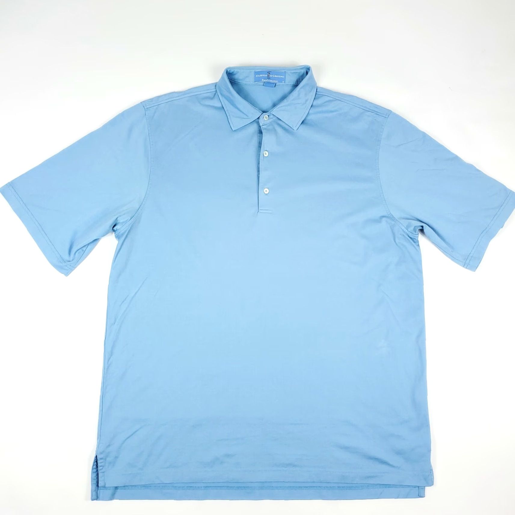 Vintage Fairway & Greene Performance Light Blue Golf Mens Short Sleeve Polo Shirt XL Size US XL / EU 56 / 4 - 2 Thumbnail