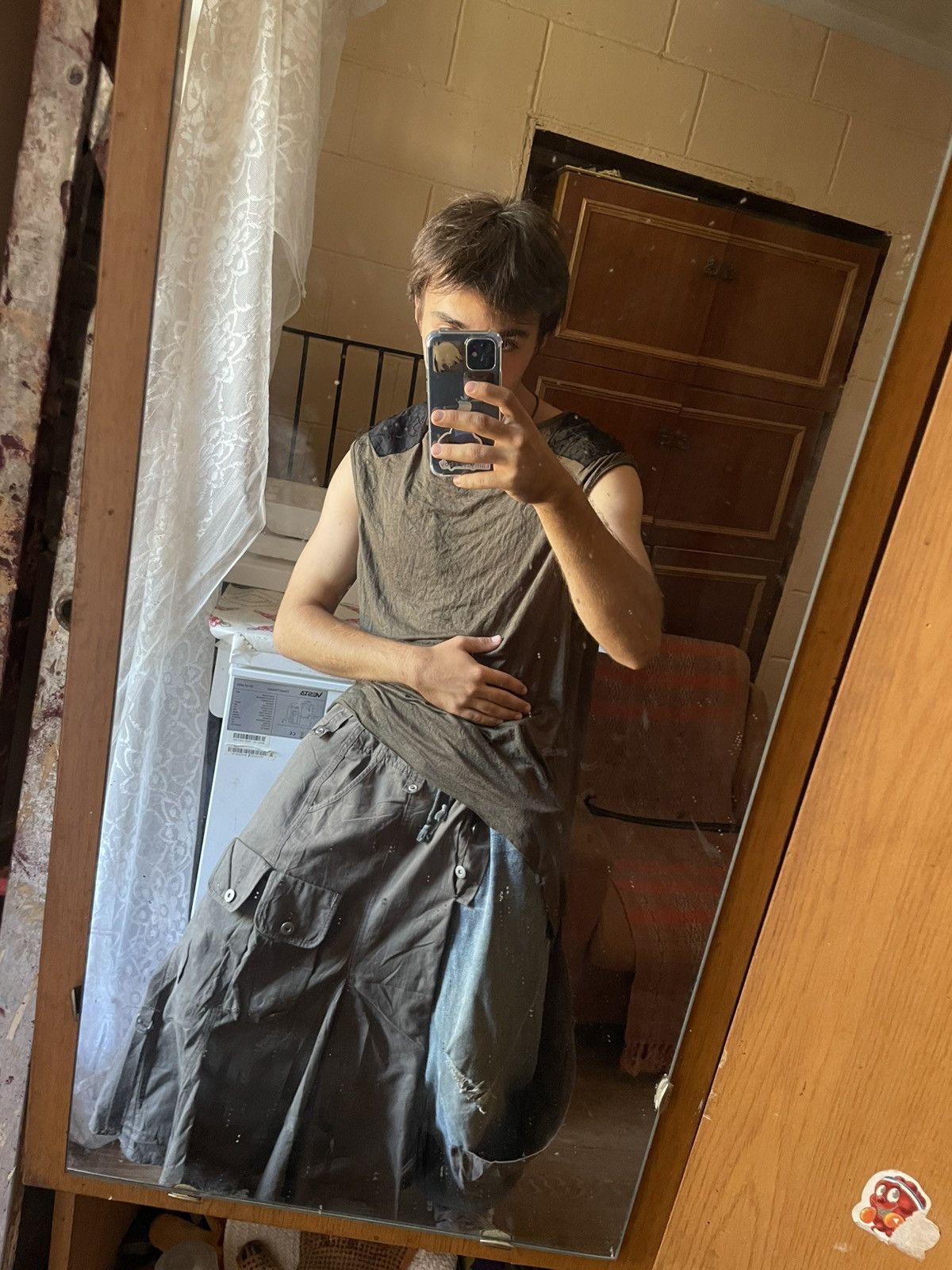 14th Addiction 2000s Skull 14th Addiction Flared Jeans Mud Wash Distressed Size US 34 / EU 50 - 3 Thumbnail