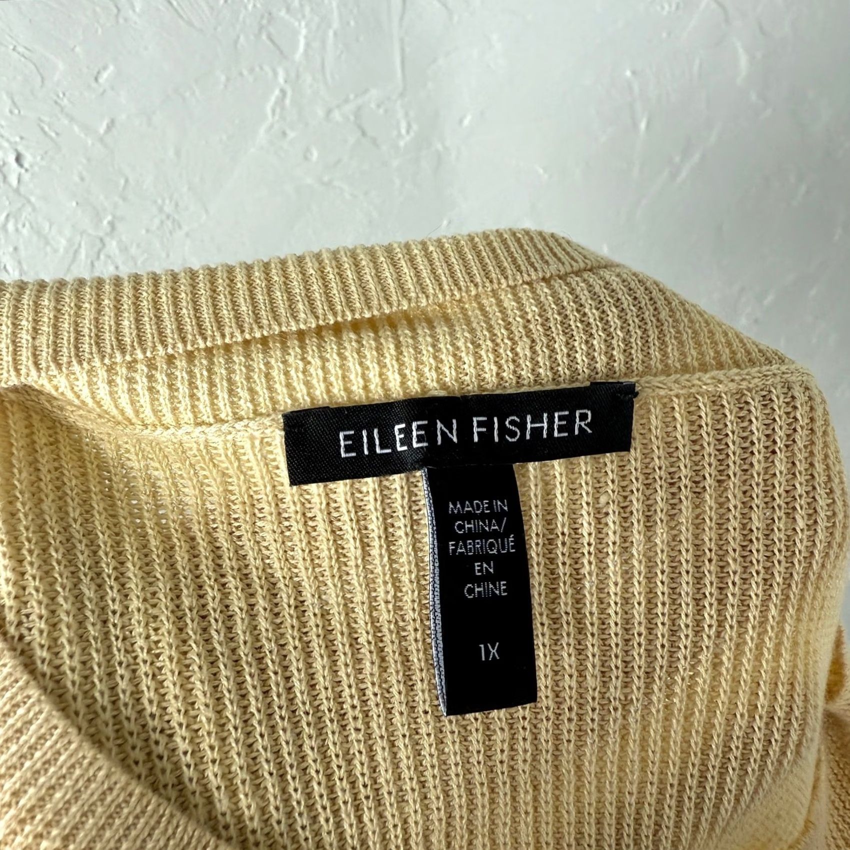 Eileen Fisher Eileen Fisher Sweater Women 1X Pullover Knit Short Sleeve Mock Neck Cap Sleeve Linen Cotton Solid Yellow Vintage: No Size XL / US 12-14 / IT 48-50 - 5 Thumbnail