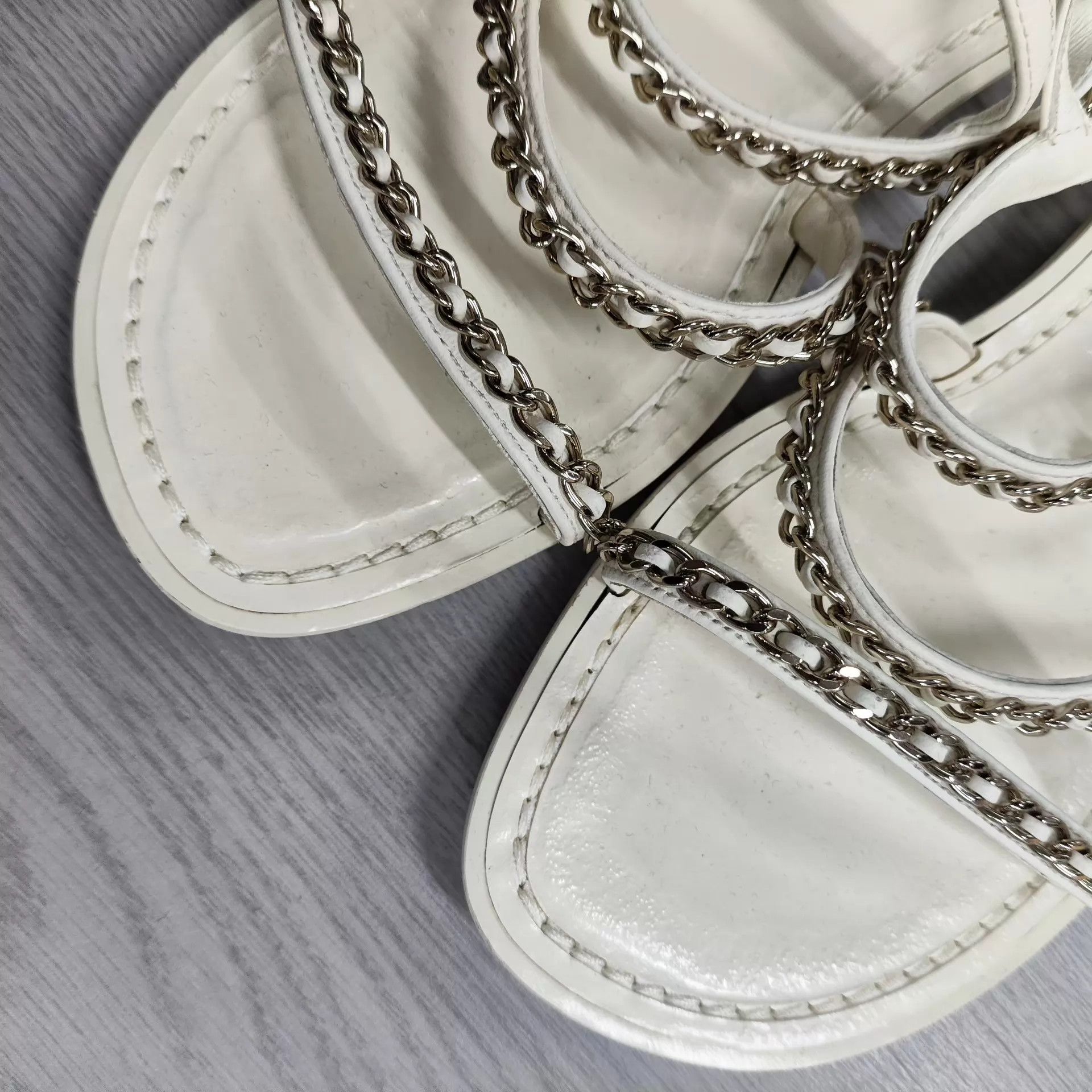 Chanel Chanel White Sandals 36.5 Size US 6 / IT 36 - 2 Thumbnail