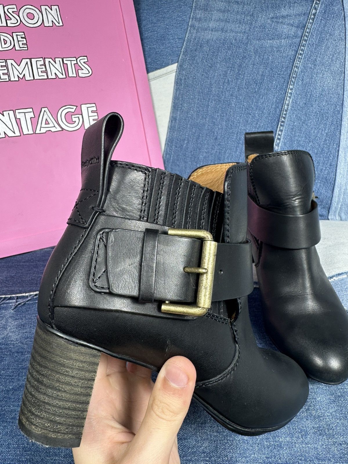 See by Chloe See By Chloe Cappa Block Heels Ankle Boots Hardware Buckle Size US 8 / IT 38 - 10 Thumbnail