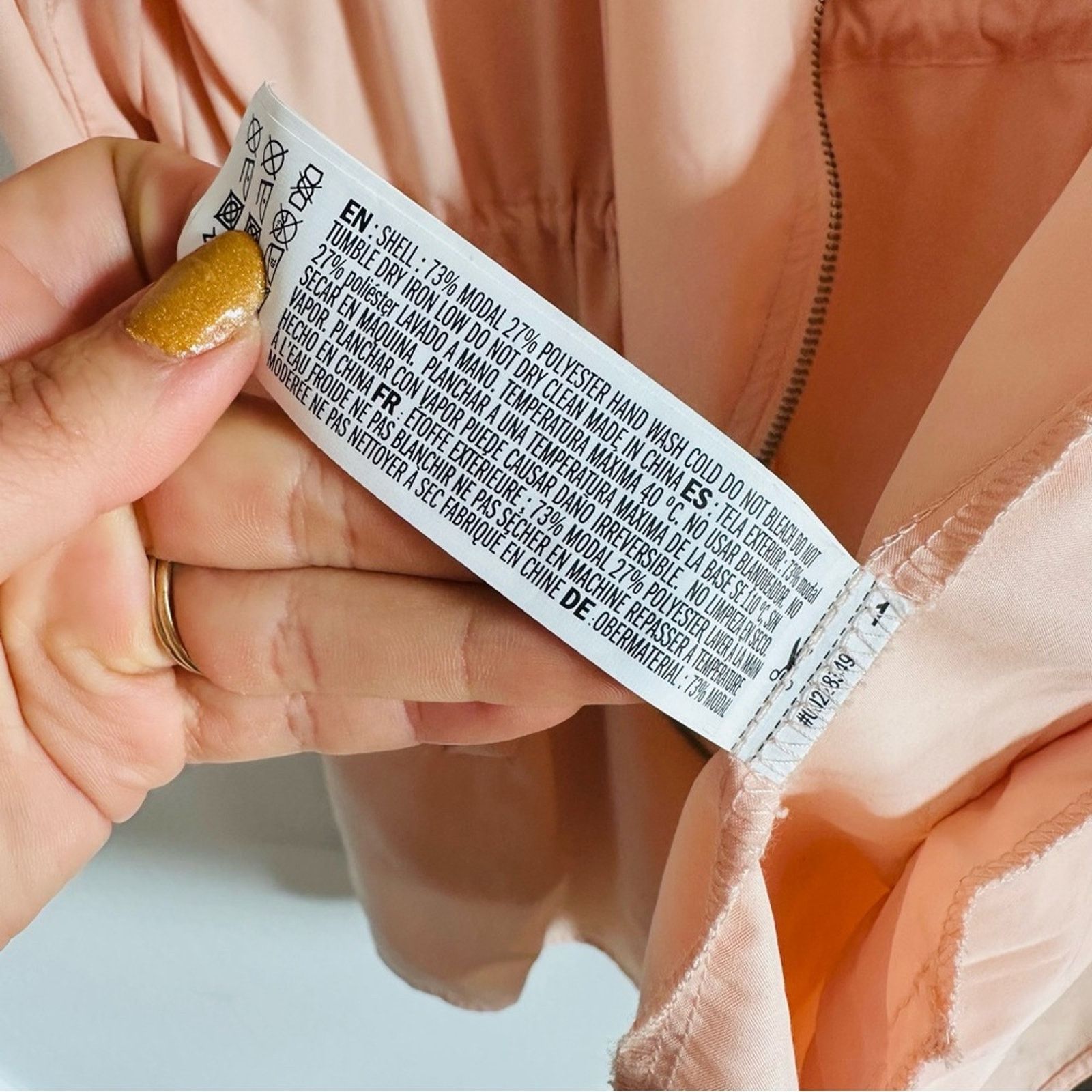 Forever 21 FOREVER 21 Peach Pink Zipper Light Anorak Trench Coat Jacket Size L / US 10 / IT 46 - 8 Thumbnail
