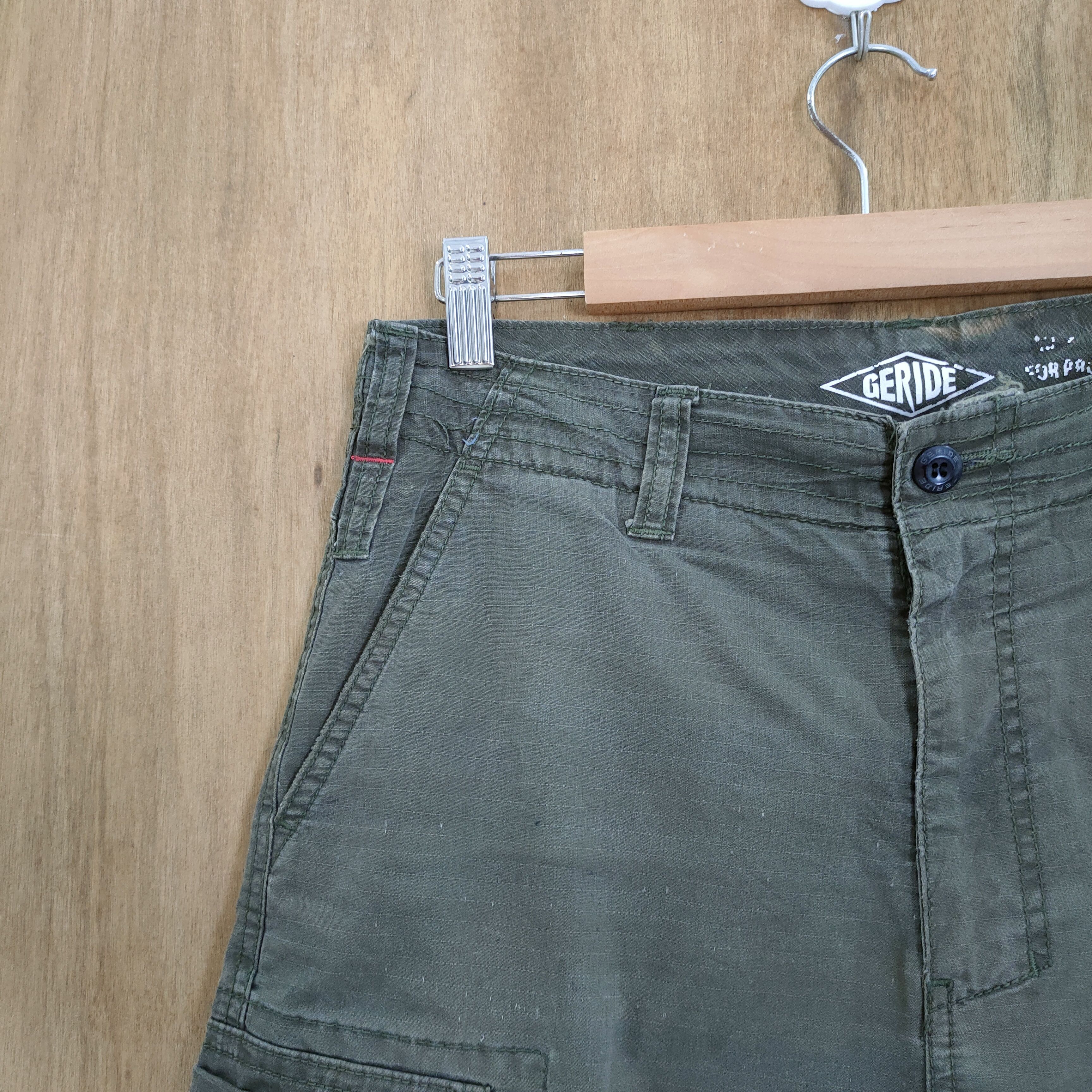 Japanese Brand VINTAGE RIPSTOP GREEN CARGO PANTS Size US 29 - 4 Thumbnail
