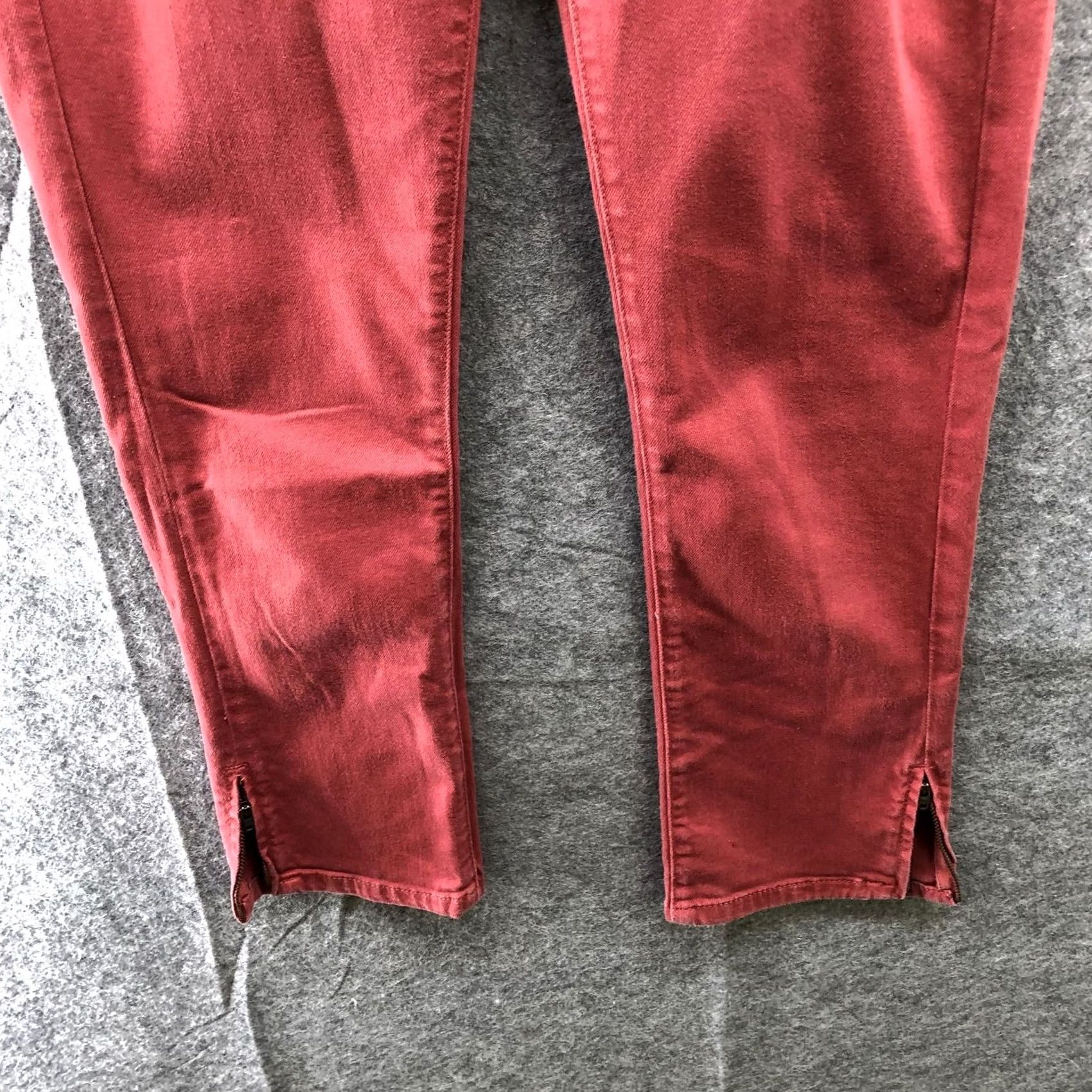 Maison Scotch Maison Scotch La Parisienne Skinny Jeans Womens 27 Zip Ankle Cropped Low Rise Denim Cotton Blend Red 5-Pocket Womens Jeans Rock Style Size 27" / US 4 / IT 40 - 4 Thumbnail