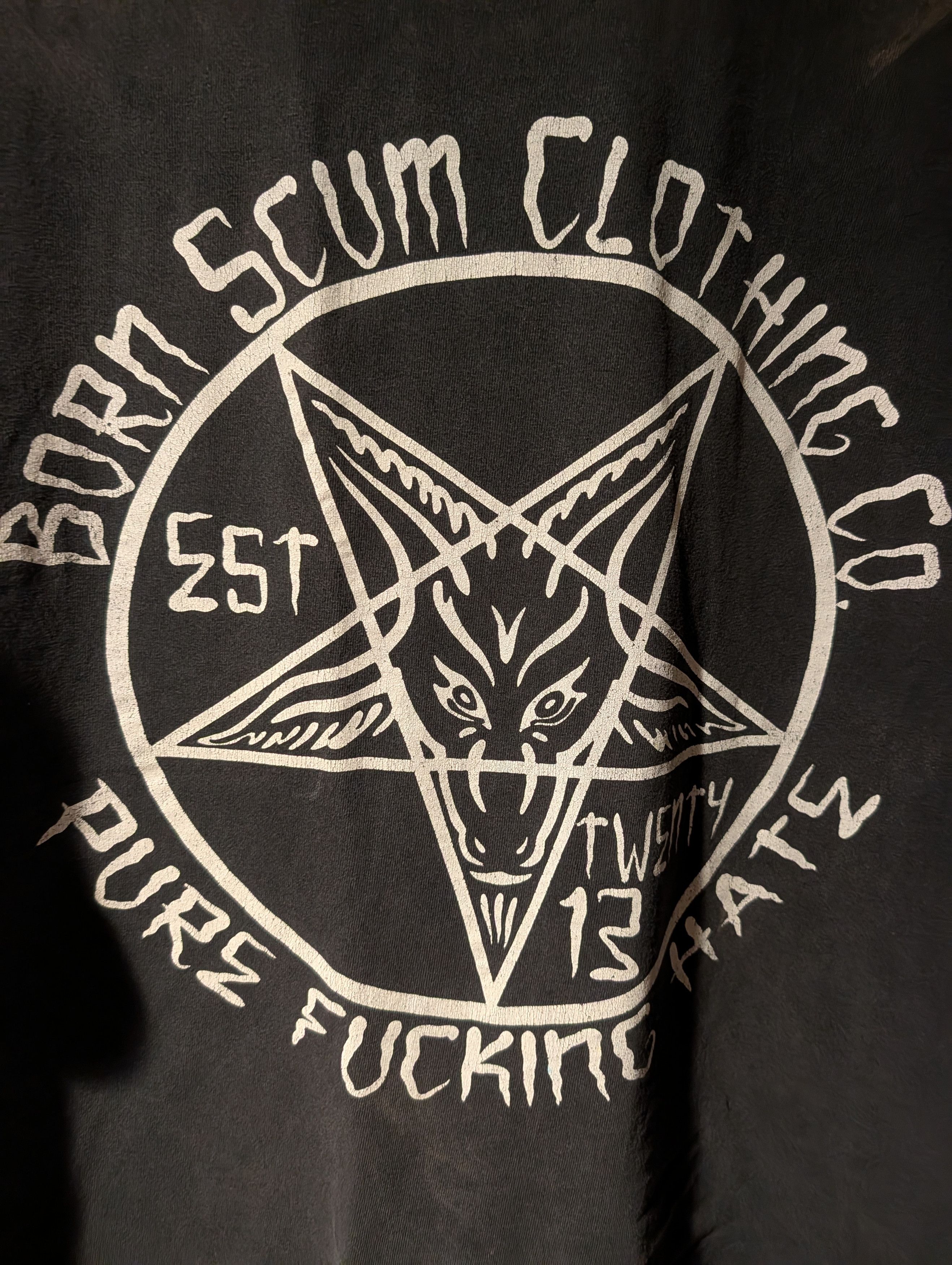 Hot Topic Born Scum Clothing Pentagram Baphomet Pure Hate T-Shirt Size US XXL / EU 58 / 5 - 2 Thumbnail