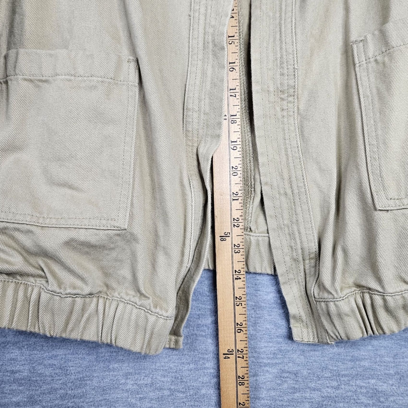 Denime Grade & Gather Jacket Women Open Front Beige Denim L Regular Size Beige Denim Jacket Size L / US 10 / IT 46 - 5 Thumbnail