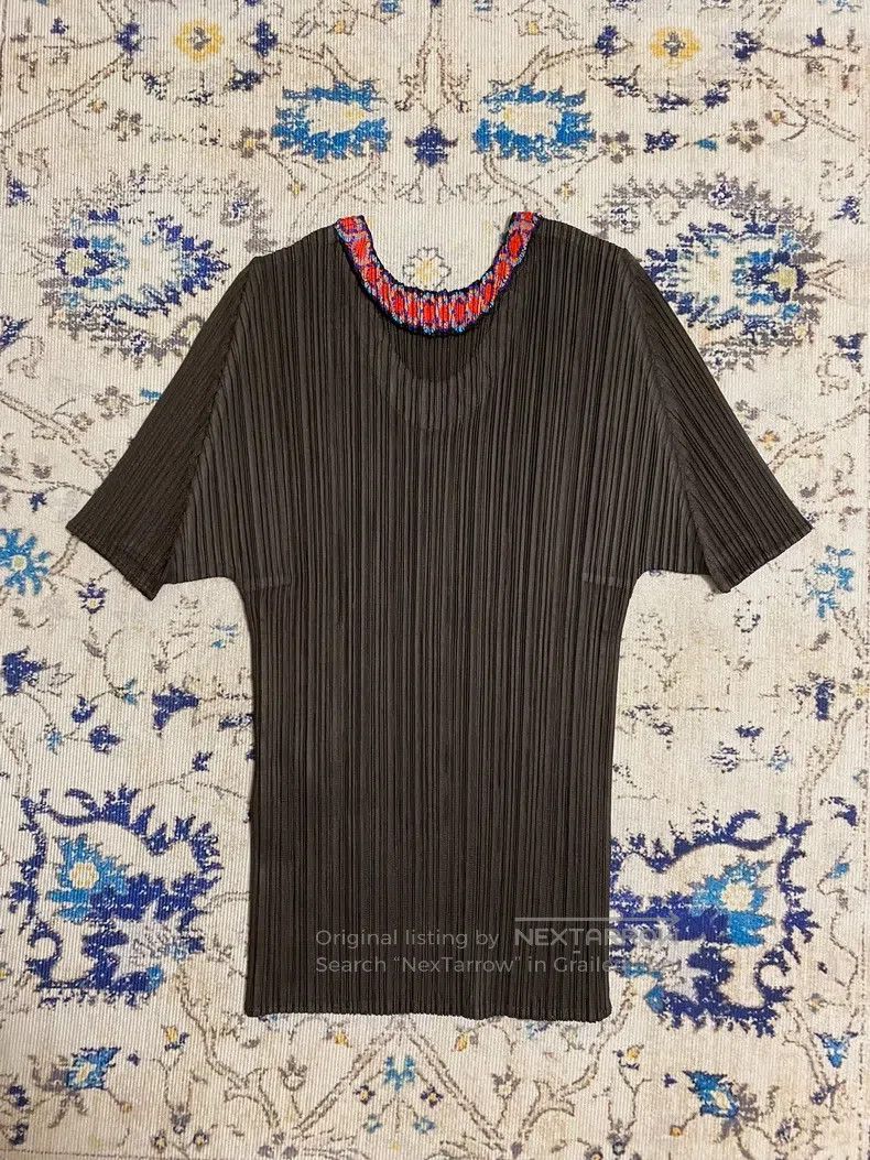 Issey Miyake Issey Miyake Vintage Embroidered Crew Neck Top Size L / US 10 / IT 46 - 3 Thumbnail