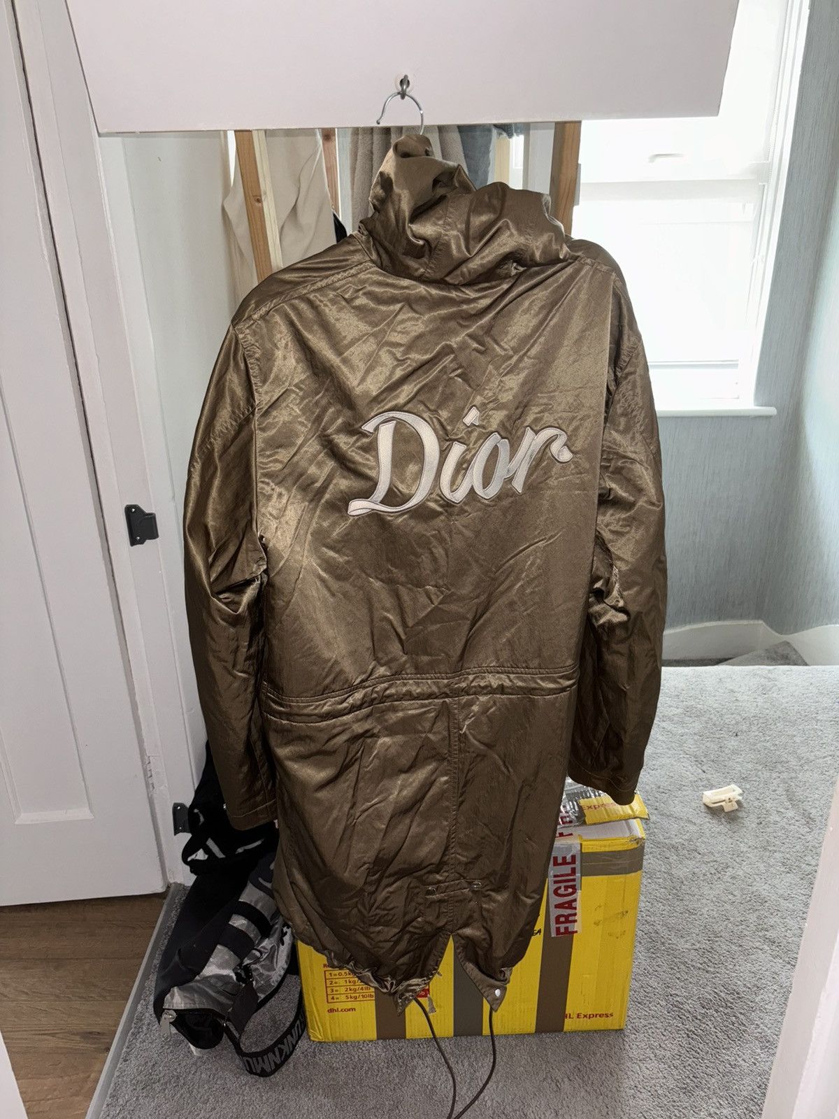 Dior Logo Embroidered Oversized Parka Jacket ‘Golden’