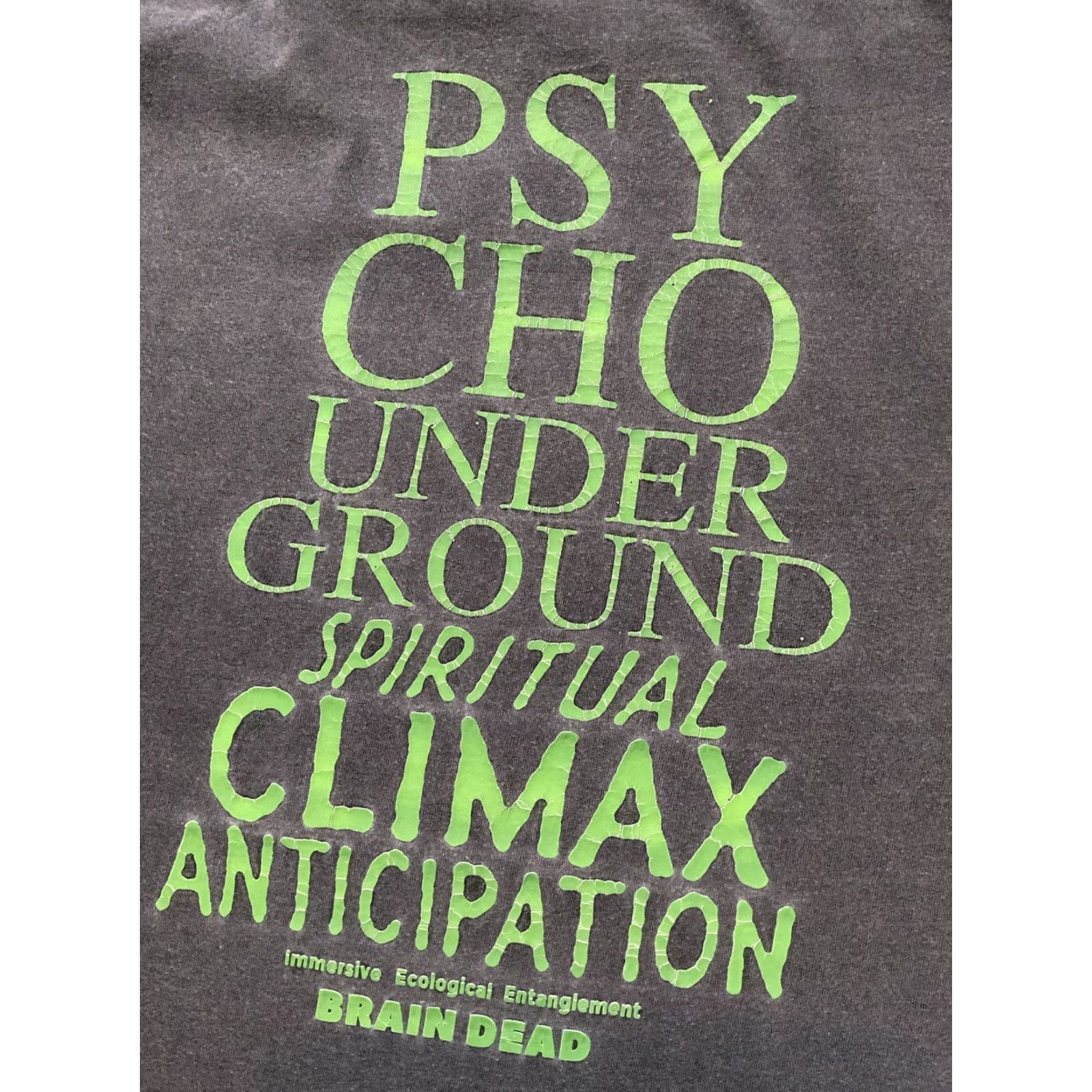 Brain Dead VINTAGE Brain Dead Media Works Psycho Underground Spiritual Climax S/S Crew T-Shirt Sz.M Mens Gray Medium Crew Neck Shirt Size US M / EU 48-50 / 2 - 7 Thumbnail