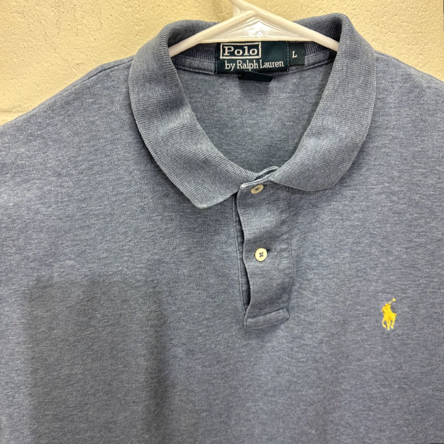 Polo Ralph Lauren VINTAGE Polo Ralph Lauren Polo Shirt Men Large Blue Yellow Pony Logo 100% Cotton Casual Office Size US L / EU 52-54 / 3 - 3 Thumbnail