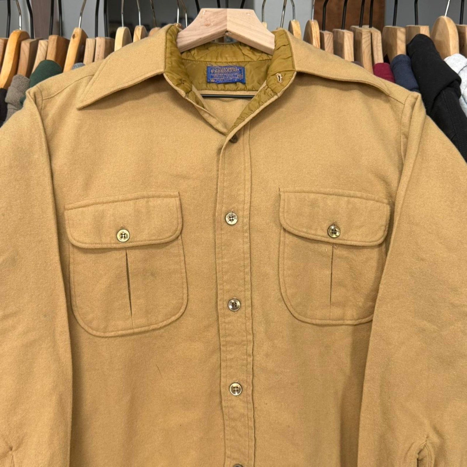 Pendleton Vintage Pendleton Late 60s Board Shirt Flannel Tan Size US M / EU 48-50 / 2 - 2 Thumbnail