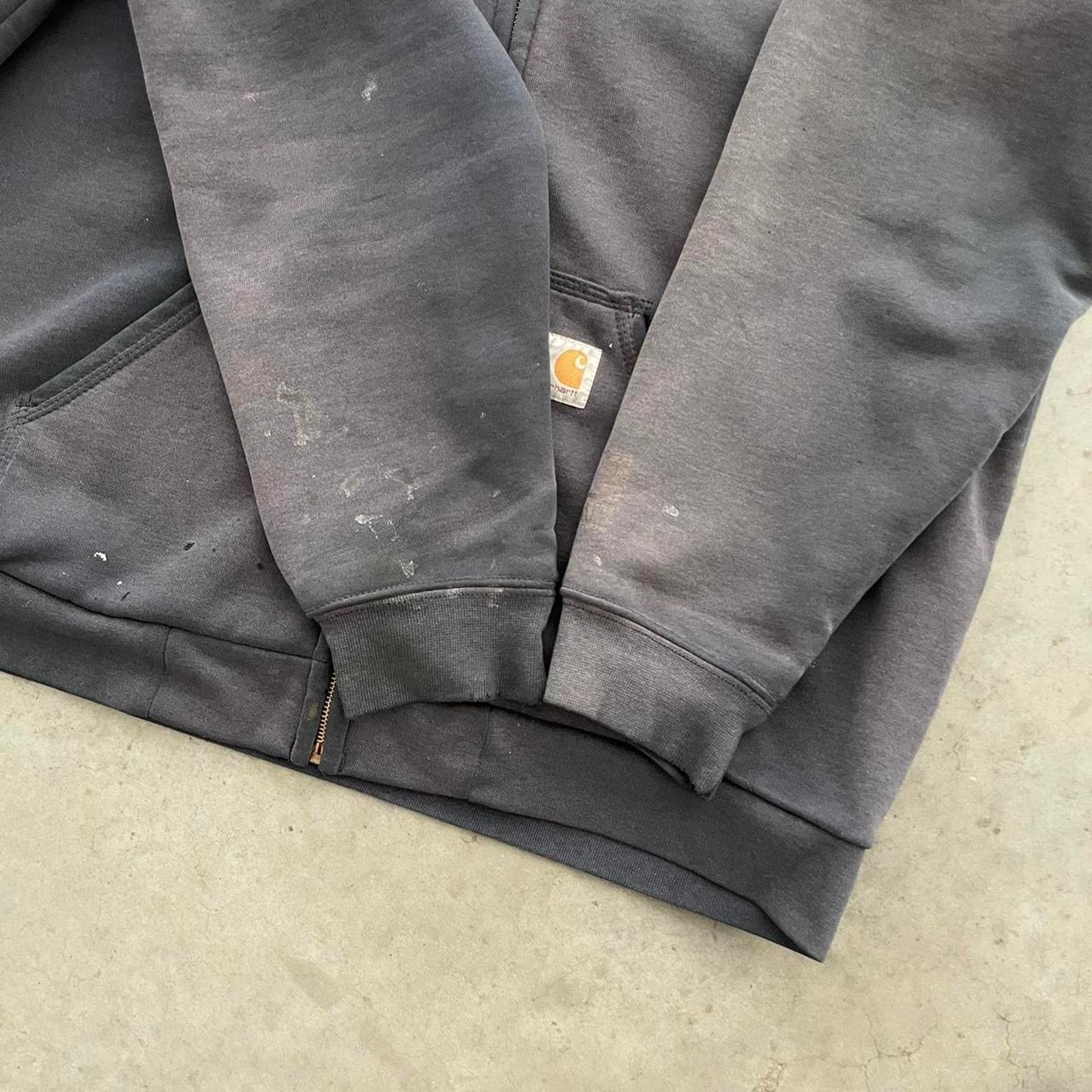 Carhartt Vintage Carhartt Distressed Heavy Navy Hoodie Size US L / EU 52-54 / 3 - 5 Thumbnail