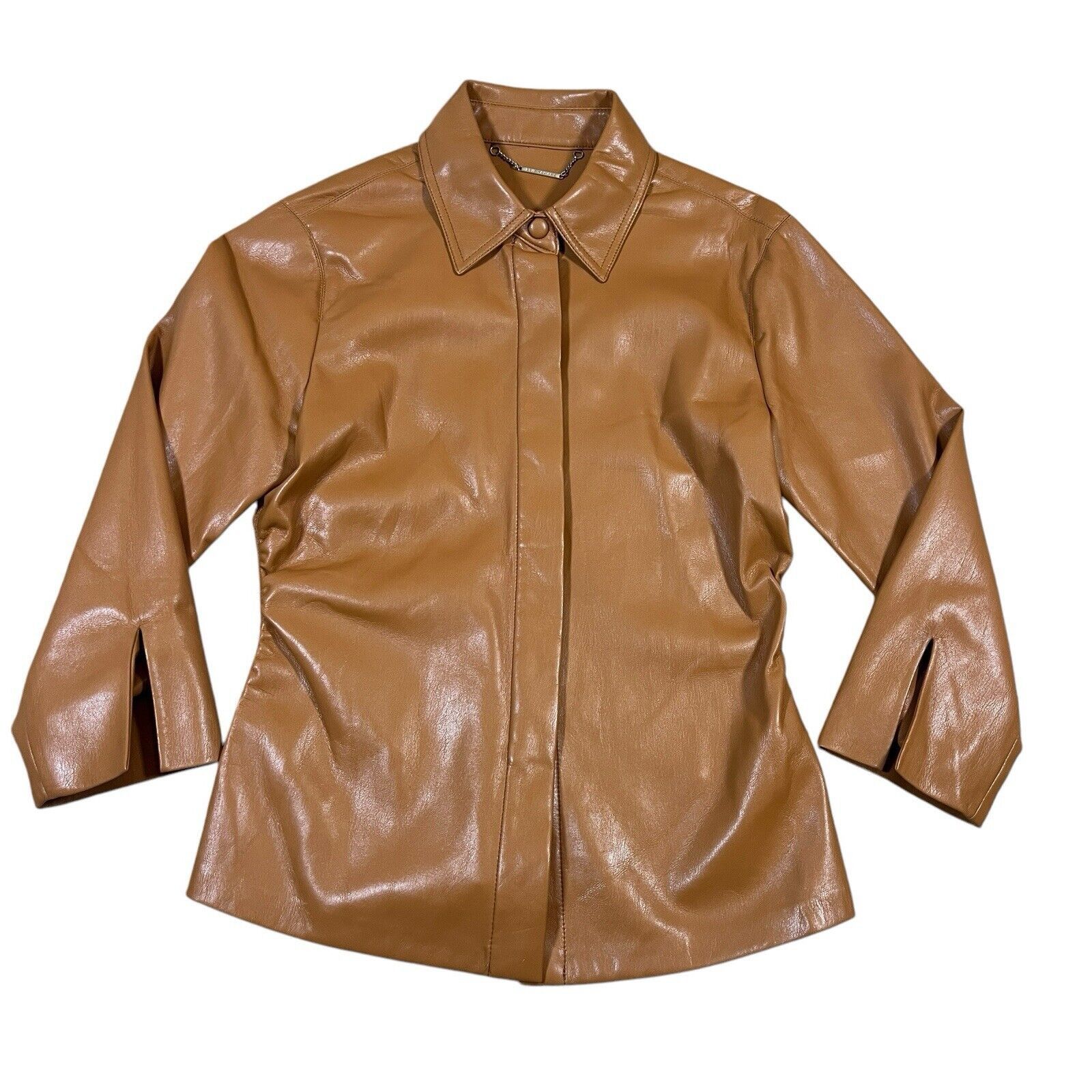 Elie Tahari Elie Tahari Faux Leather Short Jacket Tan Camel Size XS Size XS / US 0-2 / IT 36-38 - 1 Thumbnail