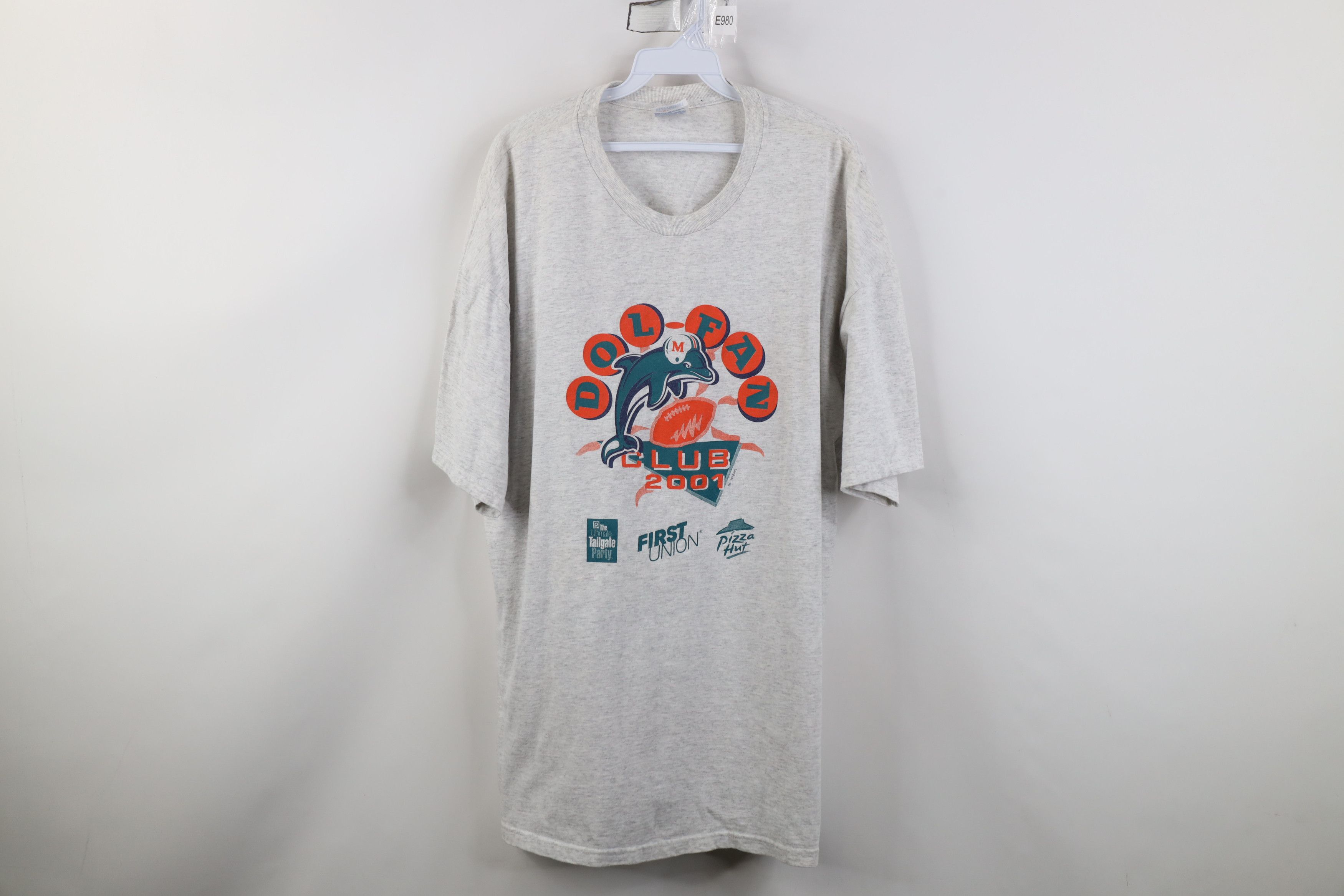 Vintage Vintage Y2K 2001 Miami Dolphins Football T-Shirt Gray Size US XXL / EU 58 / 5 - 1 Thumbnail