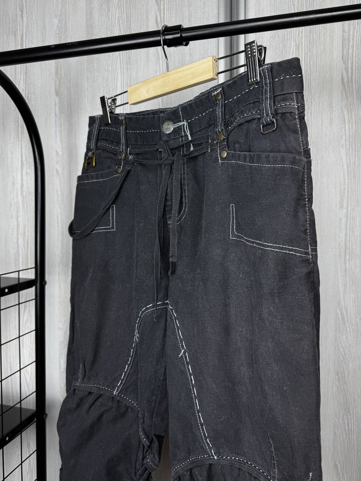 If Six Was Nine R867 y2k Avant Garde bondage style assymetrical pants cargo Size 32" / US 10 / IT 46 - 7 Thumbnail