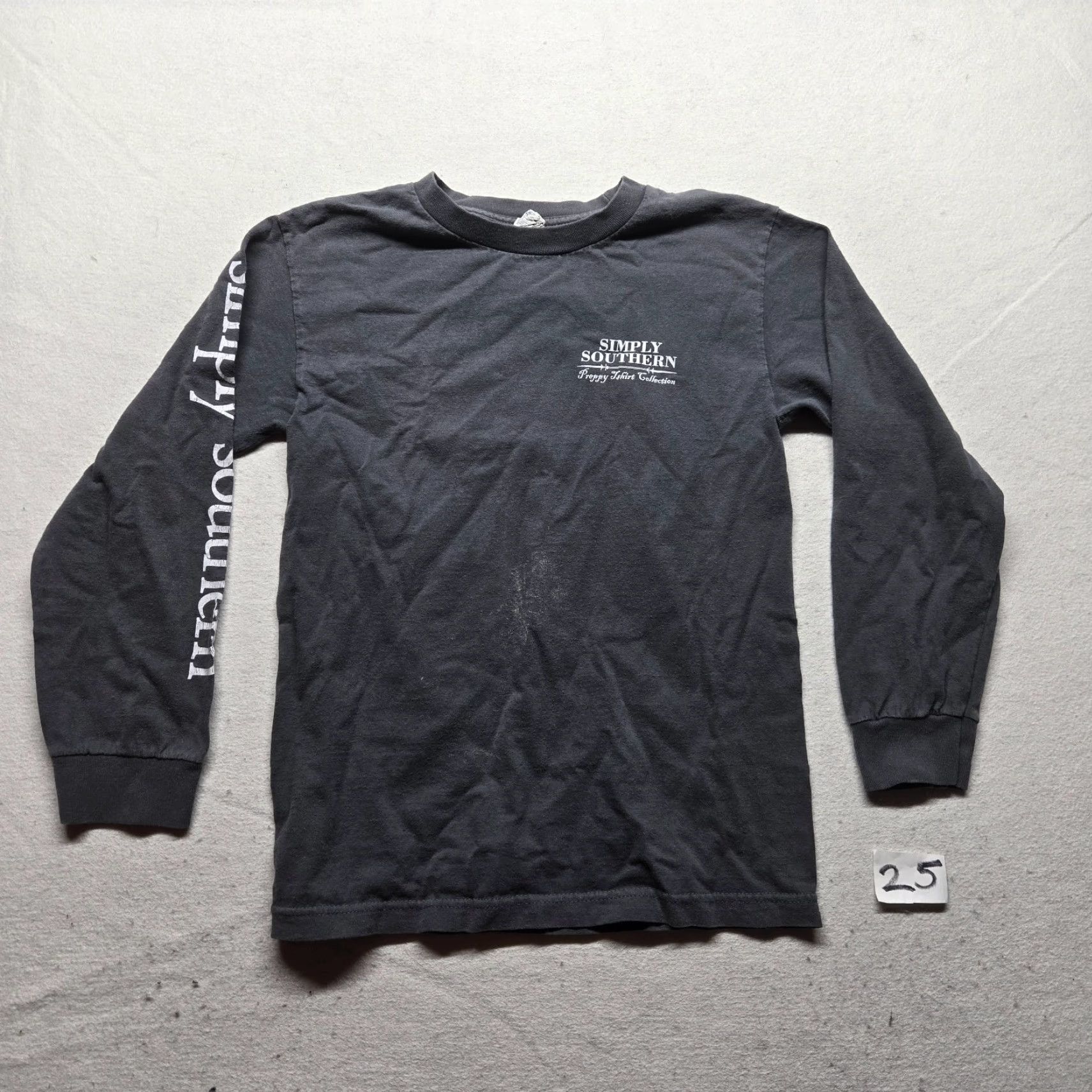 Vintage Simply Southern Shirt Women Small Gray 100% Cotton Long Sleeve Crew Neck USA Heart Logo 2010s Size S / US 4 / IT 40 - 2 Thumbnail