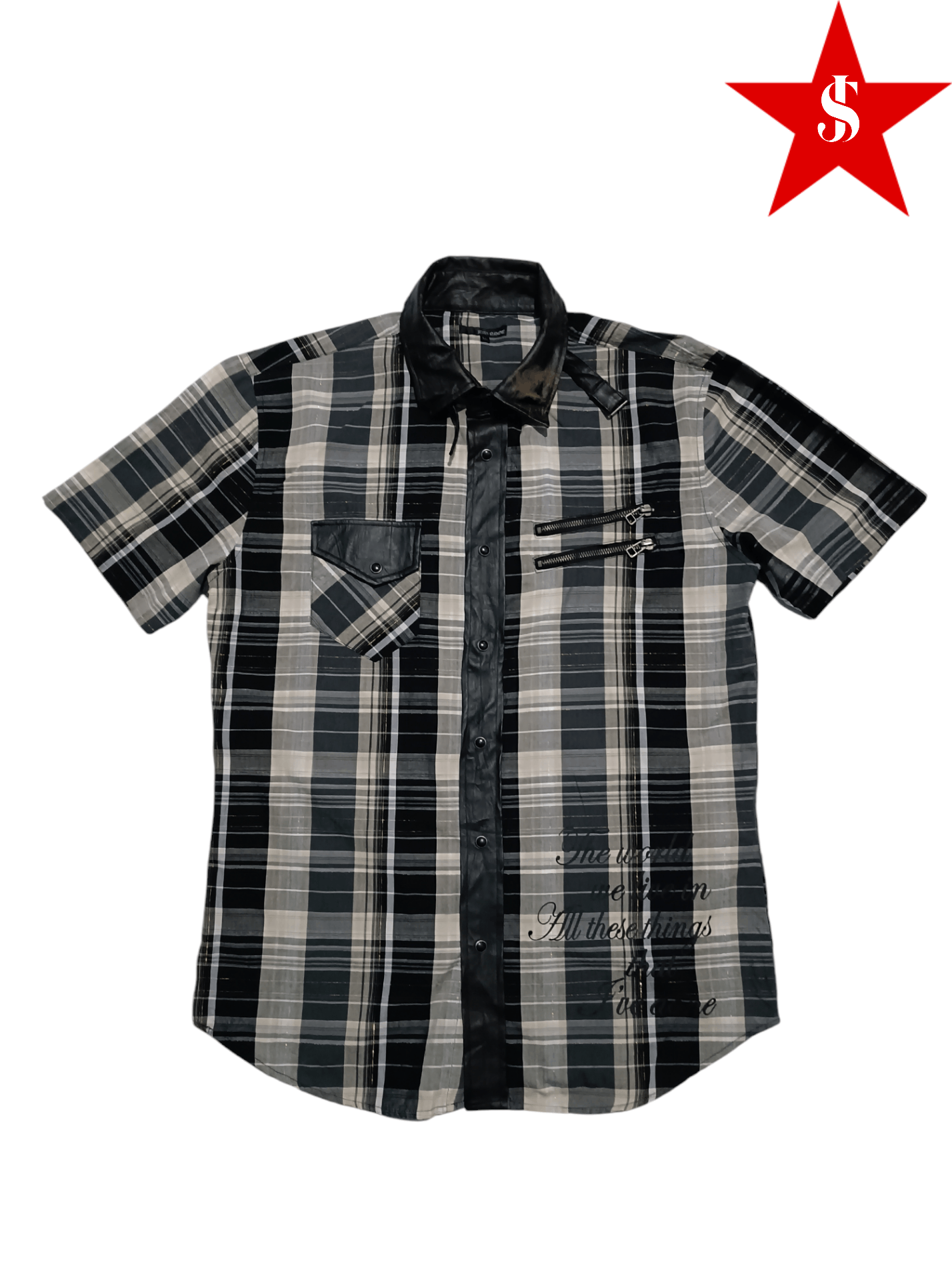 Japanese Brand Japanese Brand Faux Leather Pearl Snap Style If Six Was Nine Size US L / EU 52-54 / 3 - 1 Thumbnail
