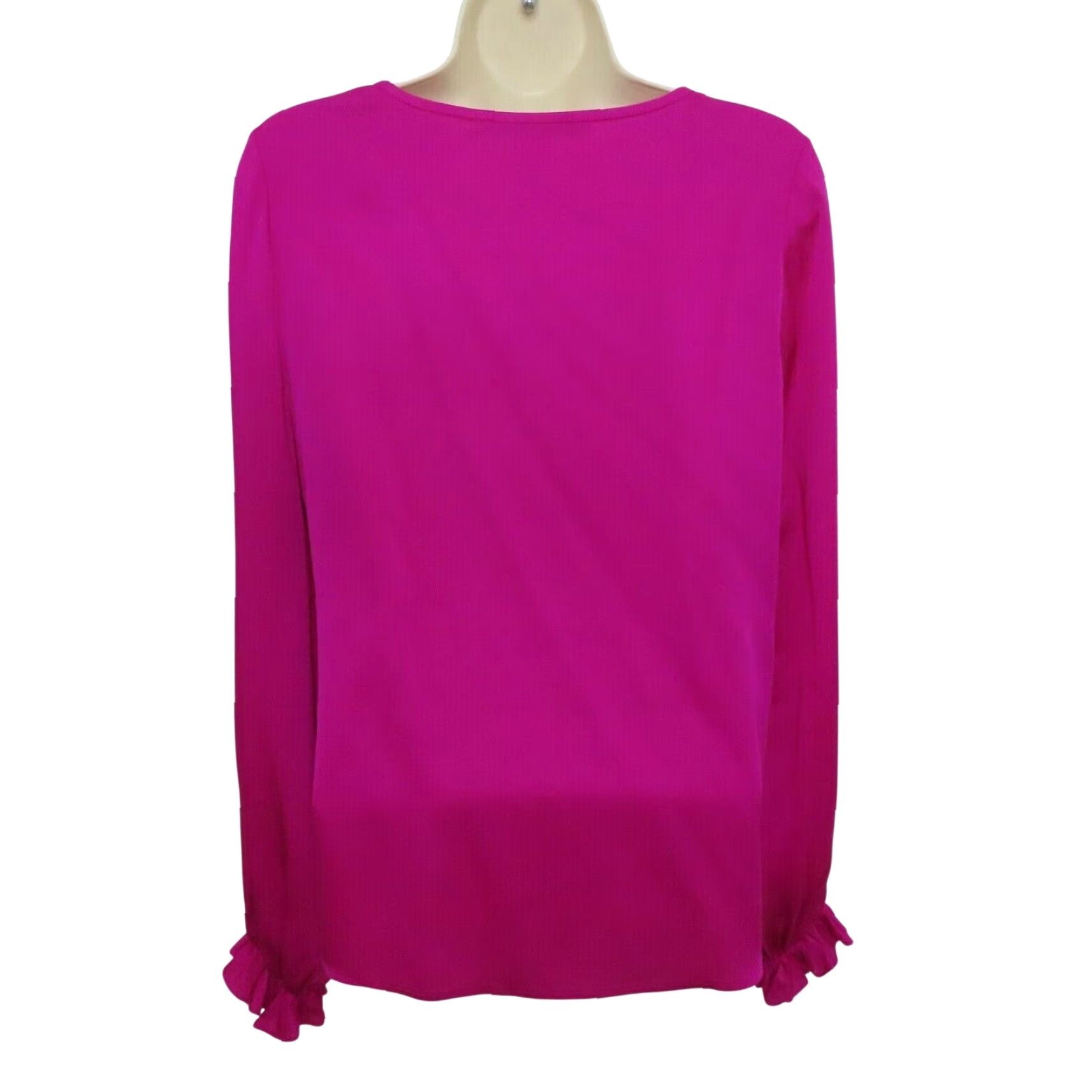 Diane von Furstenberg Diane von Furstenberg Blouse Shirt Women's 8 Dickinson Pink Long Sleeve Silk} Size M / US 6-8 / IT 42-44 - 4 Thumbnail