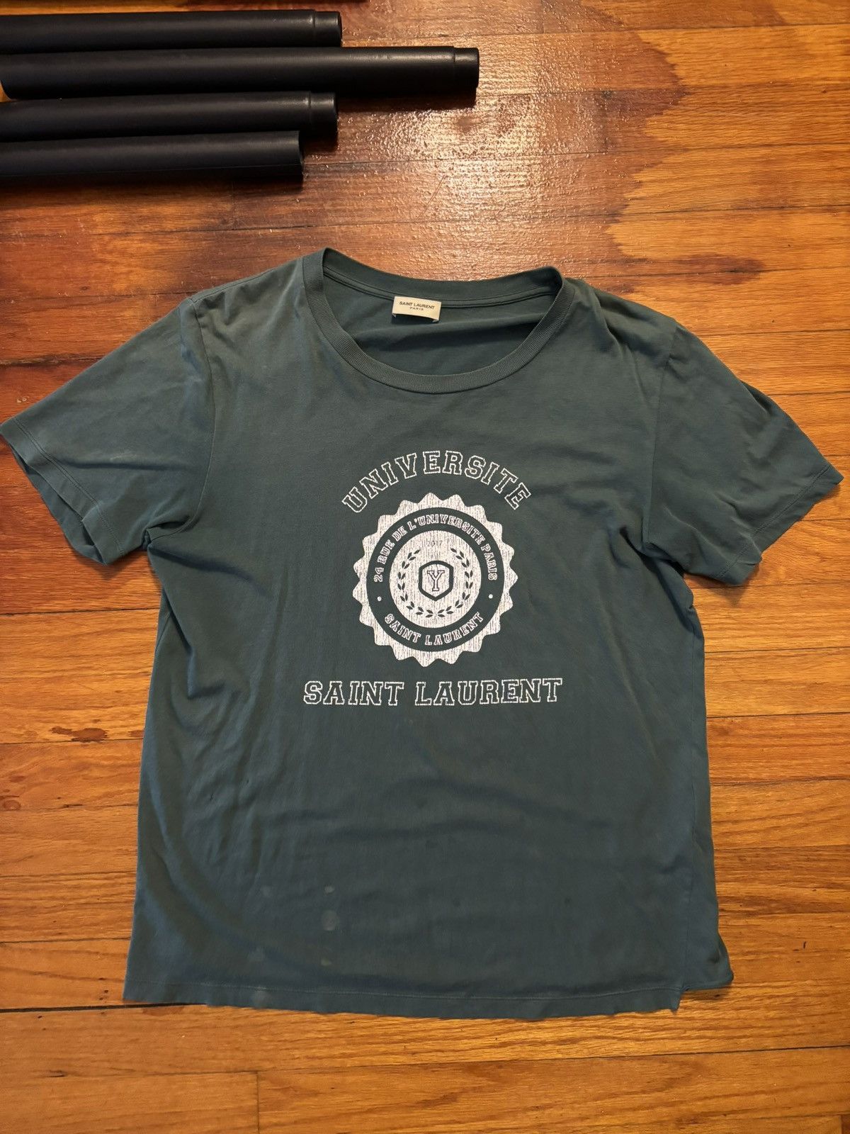Pre-owned Saint Laurent Université  Tee In Green