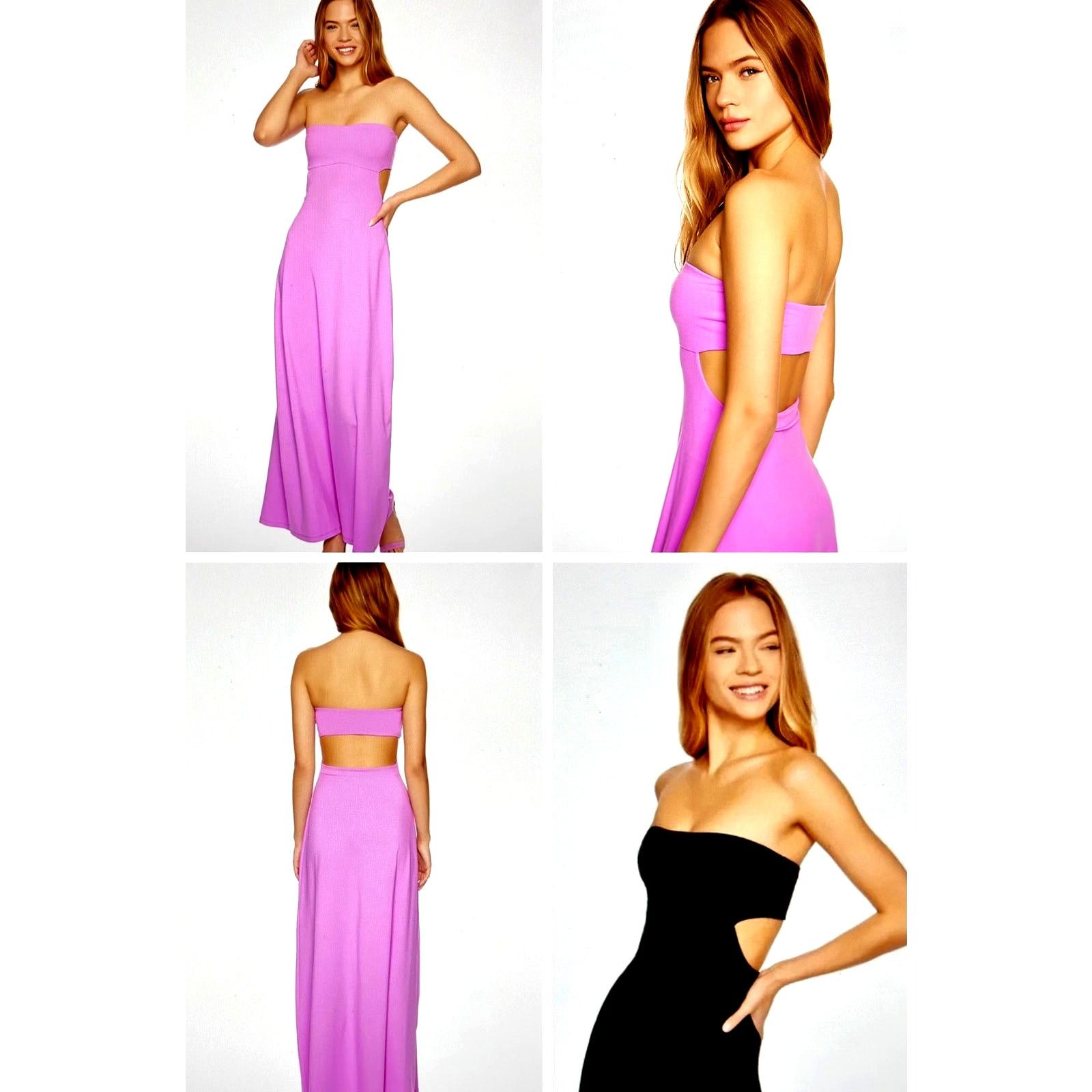Susana Monaco Susana Monaco Strapless Cut Out Back Maxi Dress Snapdragon L Size L / US 10 / IT 46 - 3 Thumbnail