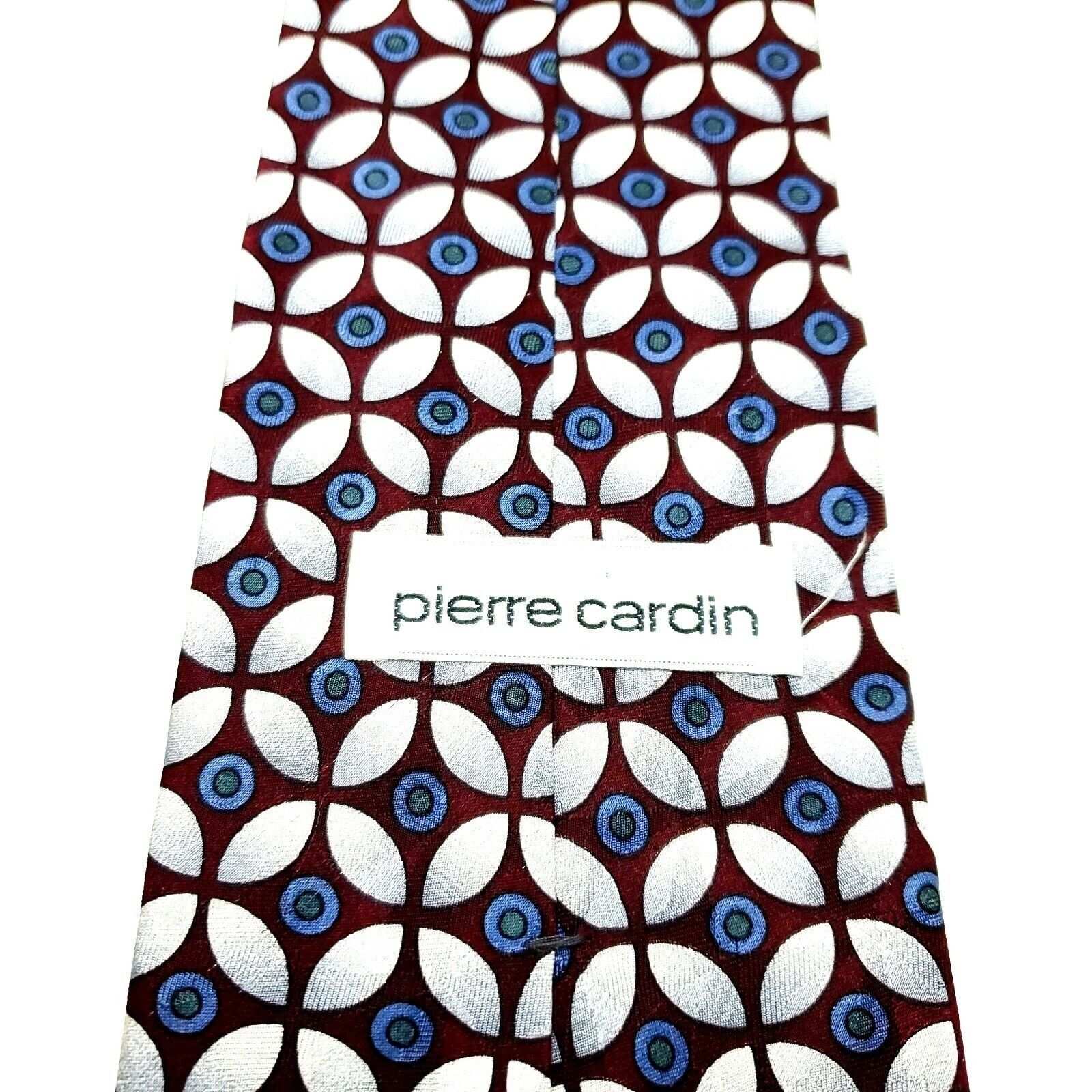 Pierre Cardin Pierre Cardin Silk Tie Print Maroon Geometric Wide Size ONE SIZE - 3 Thumbnail