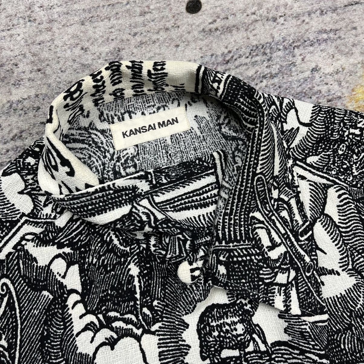 Kansai Yamamoto Vintage 90s Kansai Man all over ptint kamp collar shirt Size US L / EU 52-54 / 3 - 6 Thumbnail