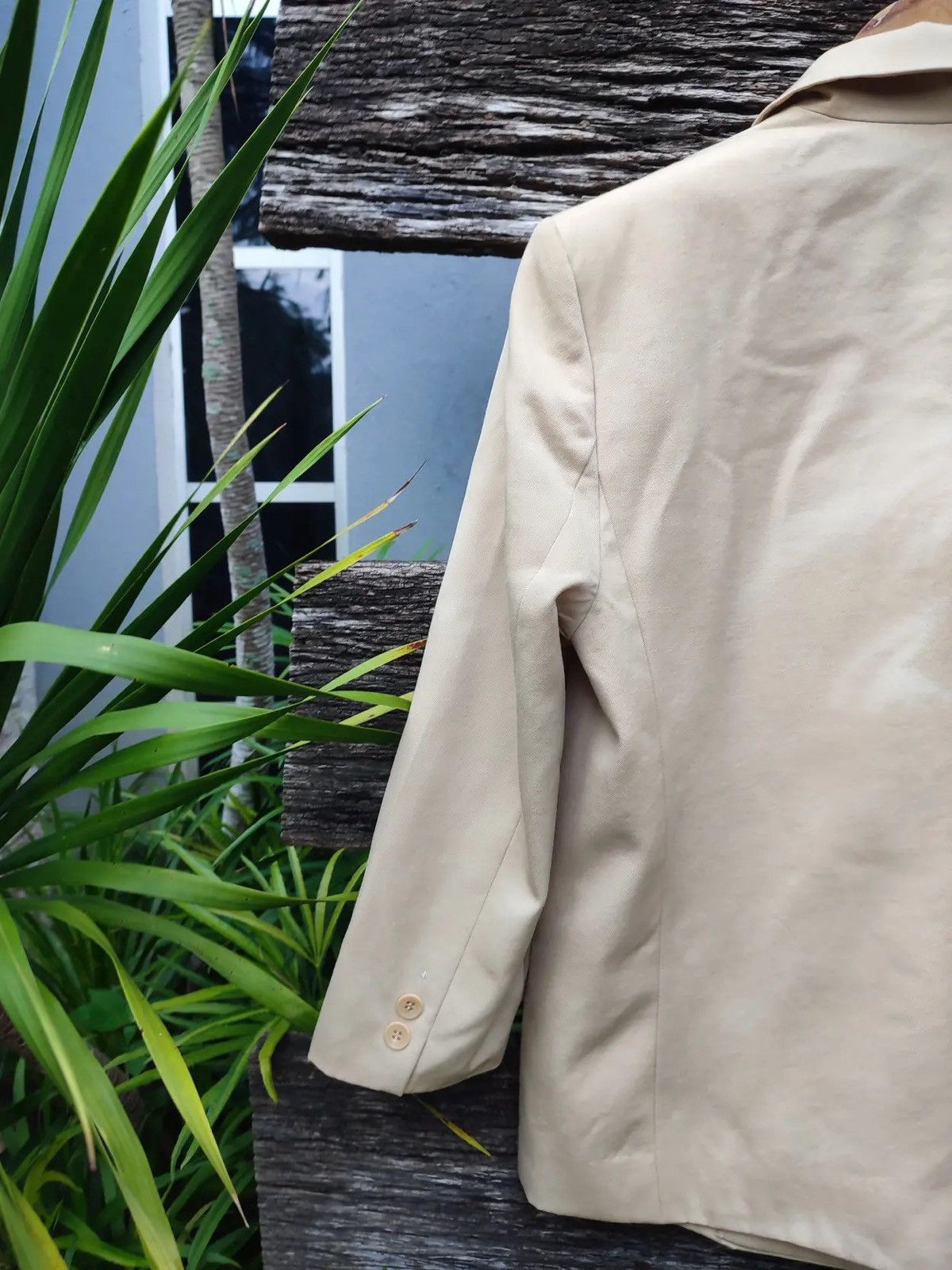 Issey Miyake Vintage Late 1980s Issey Sport Double-Breasted Beige Blazer Size M / US 6-8 / IT 42-44 - 9 Thumbnail
