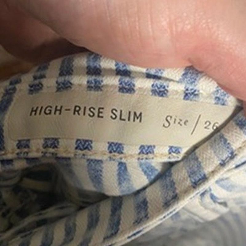Anthropologie Anthro Pilcro Ultra High-Rise Striped Cotton Denim Shorts Size 26" / US 2 / IT 38 - 7 Thumbnail