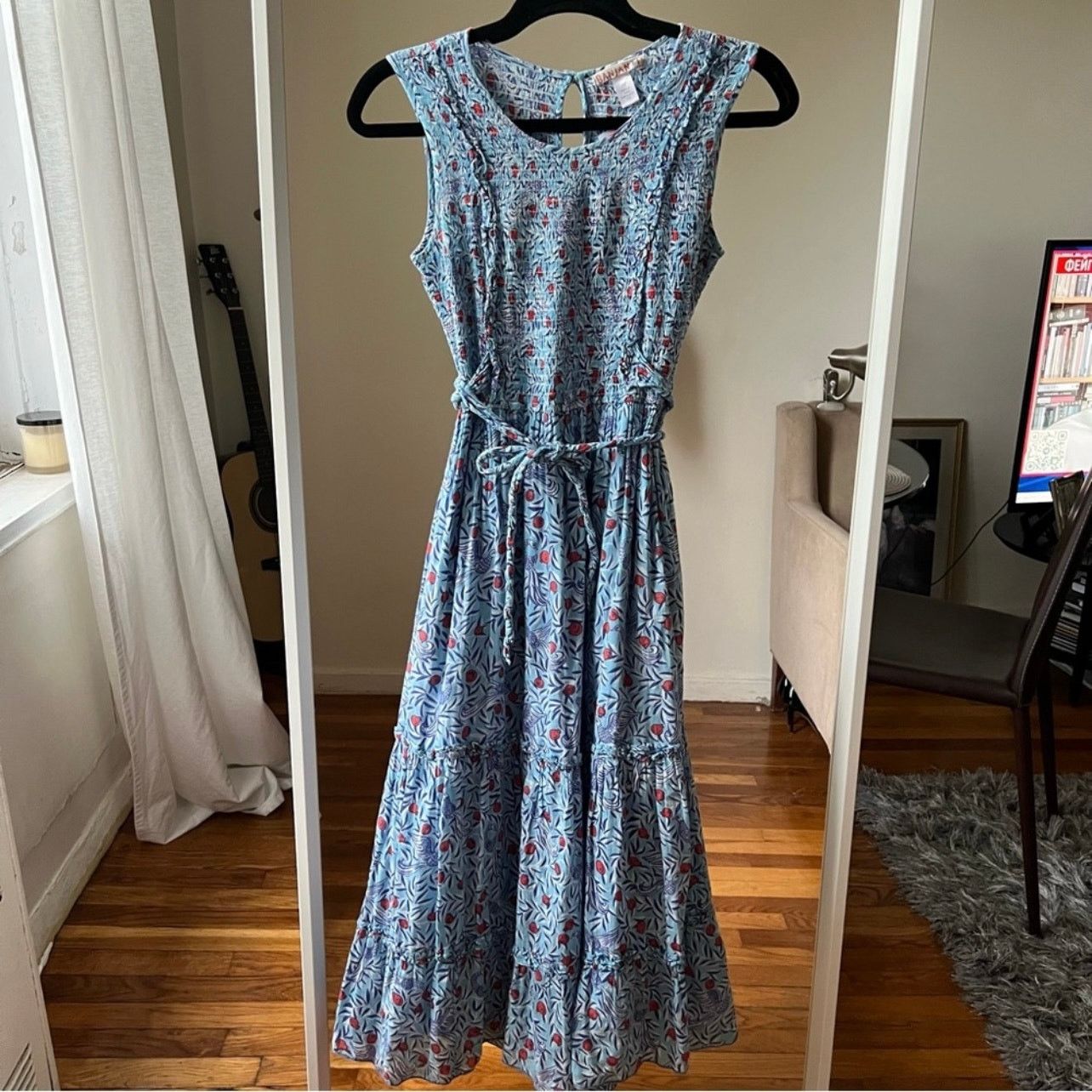 Banjanan banjanan isha blue floral sleeveless midi dress size M Size M / US 6-8 / IT 42-44 - 2 Thumbnail